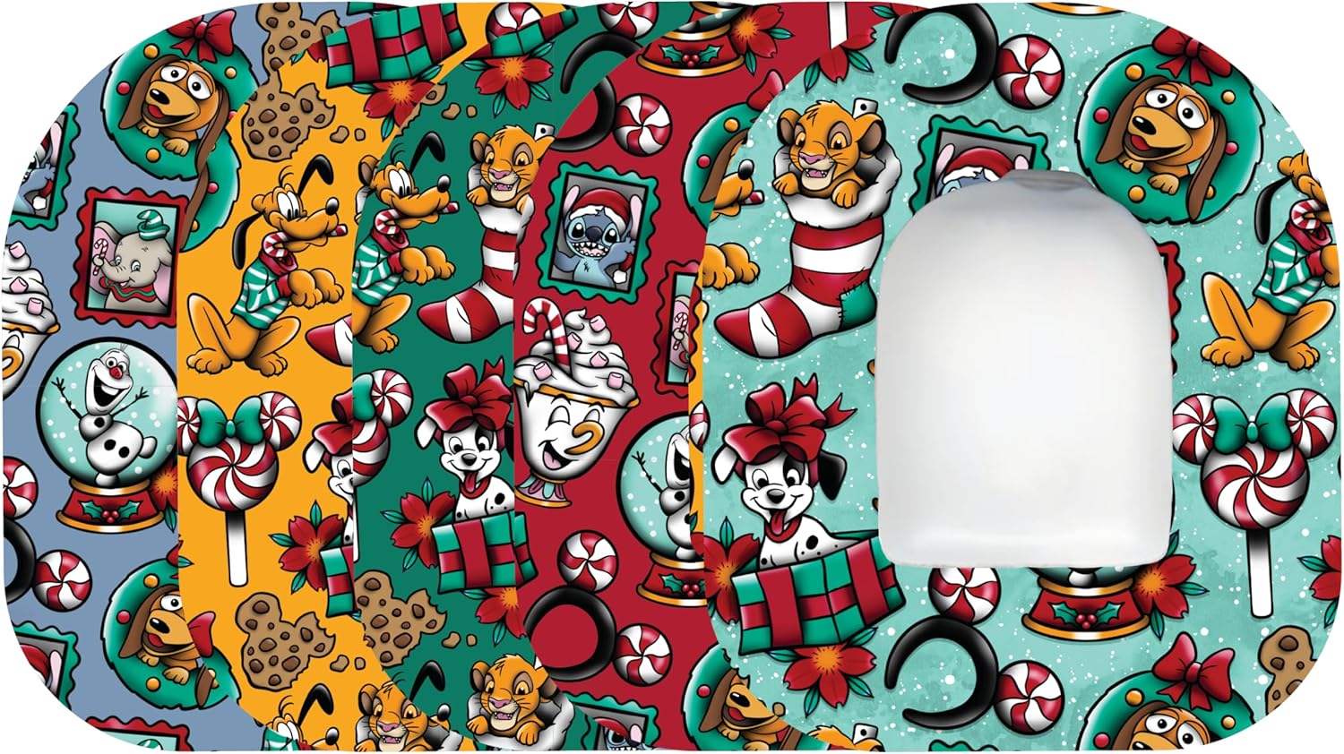 Glucomart OmniPod – Paquete de 5 parches adhesivos impermeables para Omnipod No-Lift CGM Tape Christmas OmniPod Patch Omnipod Omnipod
