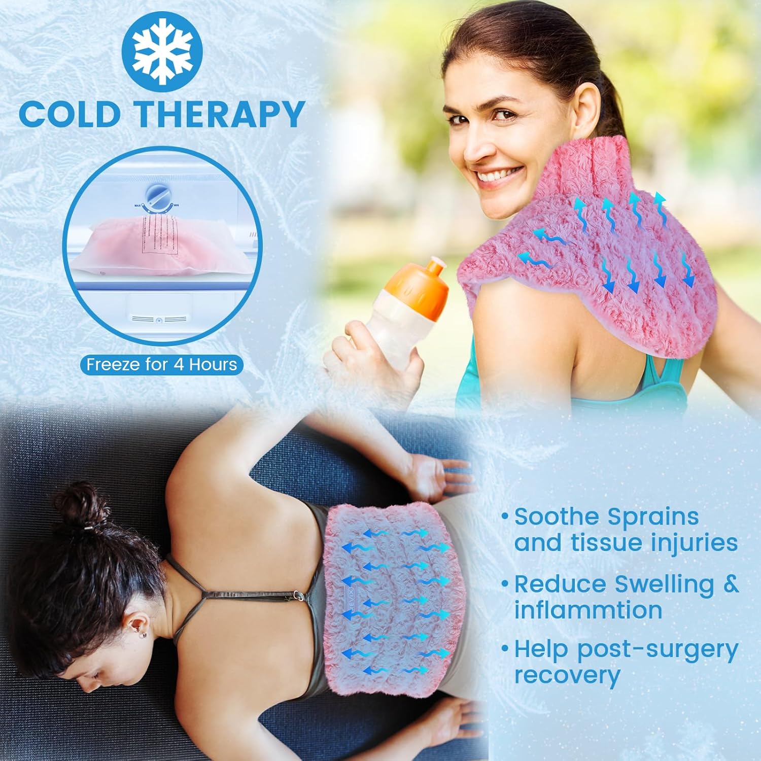 REVIX Juego de 2 almohadillas térmicas para microondas, almohadilla térmica húmeda de terciopelo rosa apta para microondas para cuello, hombros y
