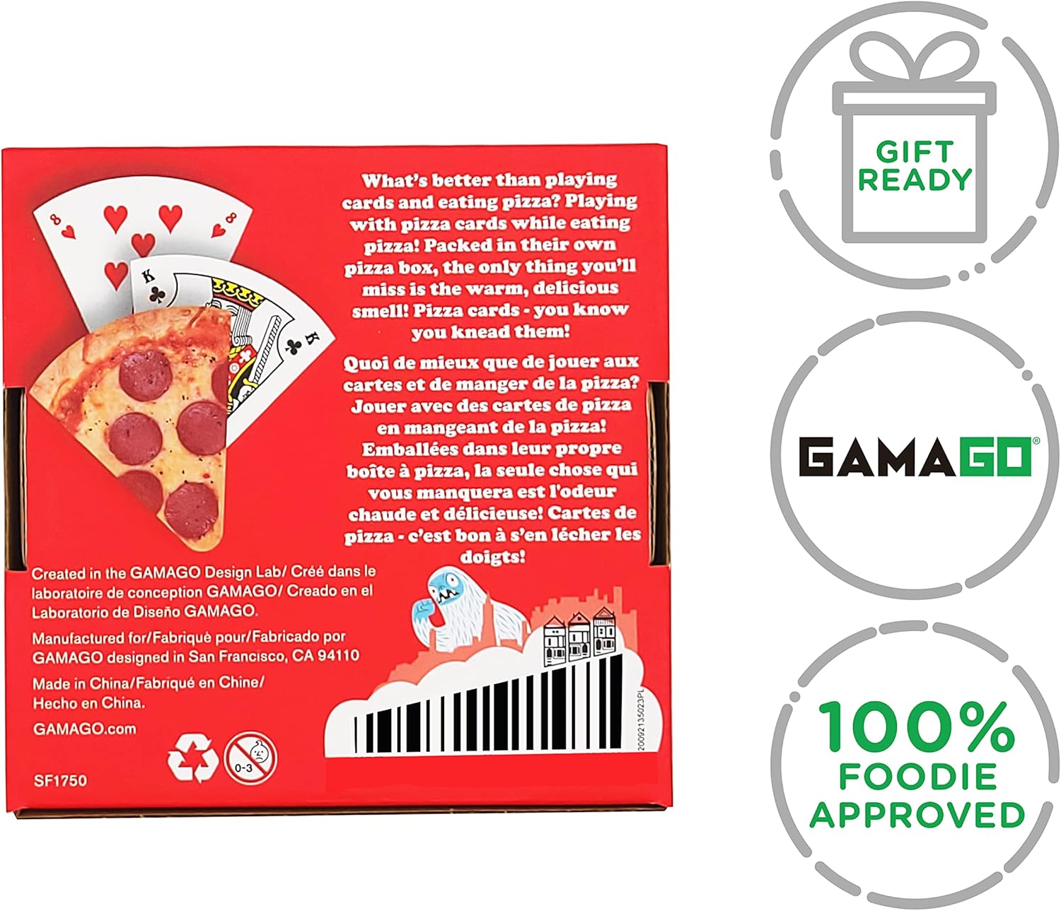 GAMAGO Pizza Playing Cards – Baraja de cartas en forma de pizza para jugar tus juegos de cartas favoritos