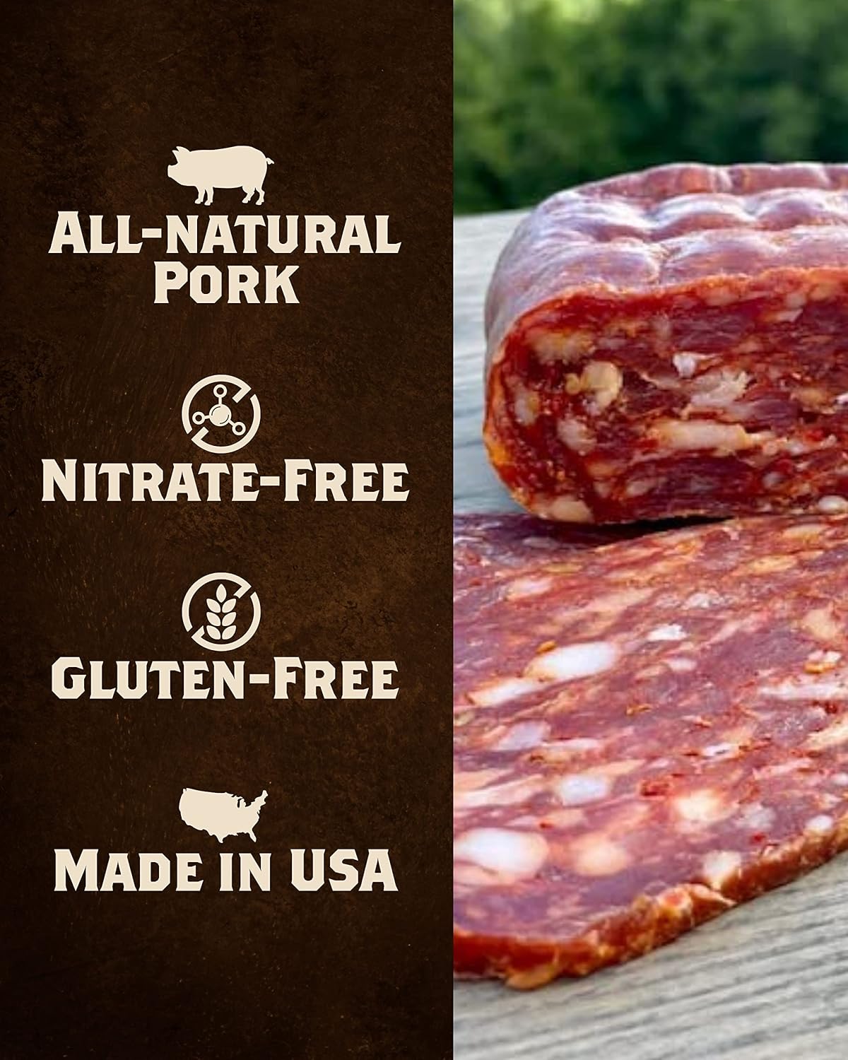 Fortuna’s Calabrese Spianata Salame – Salame picante, sin gluten, sin nitratos y 100% natural, fabricado en EE. UU., Salame curado en seco de 16
