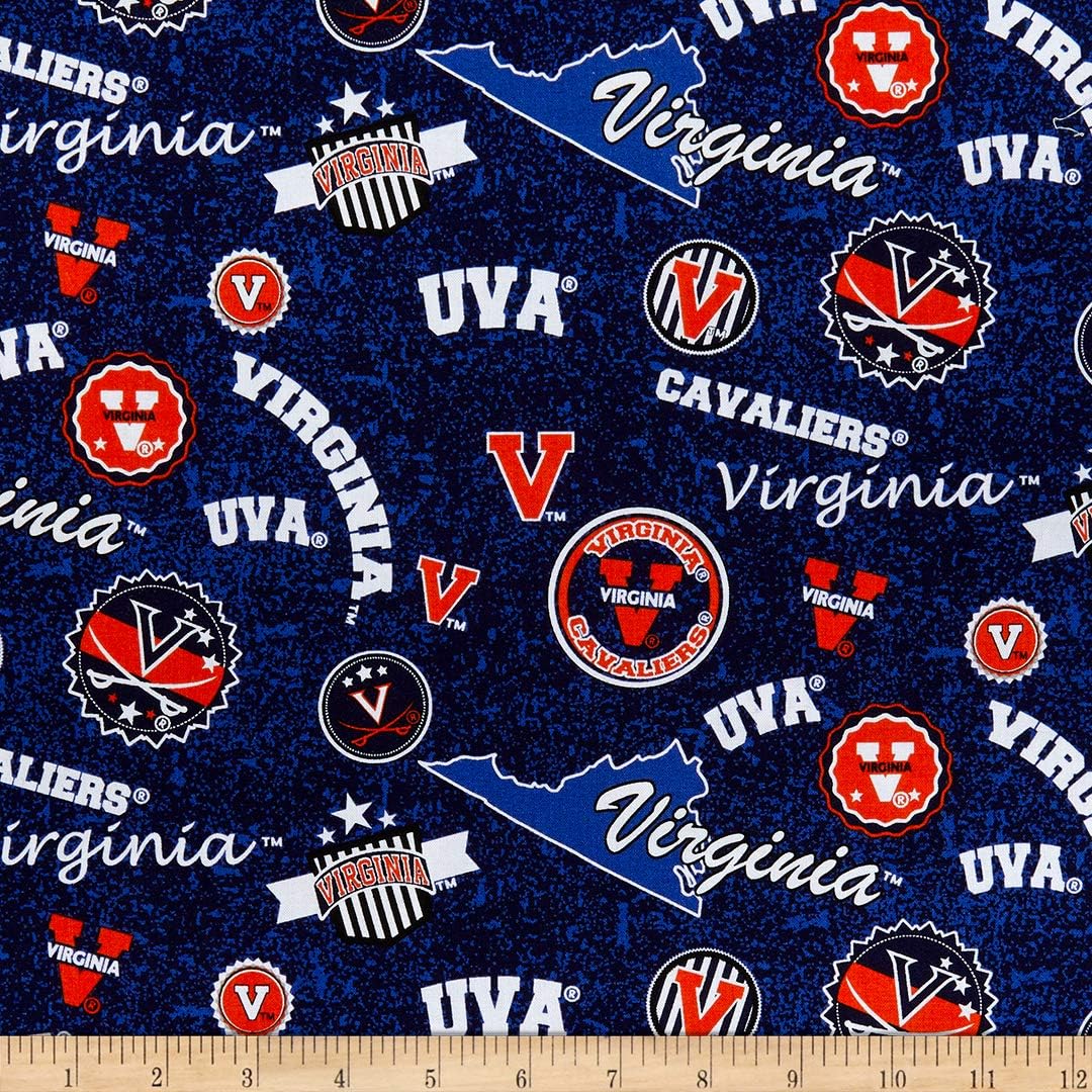 NCAA Virginia Cavaliers Home State Cotton Multi, Quilting Fabric by the Yard