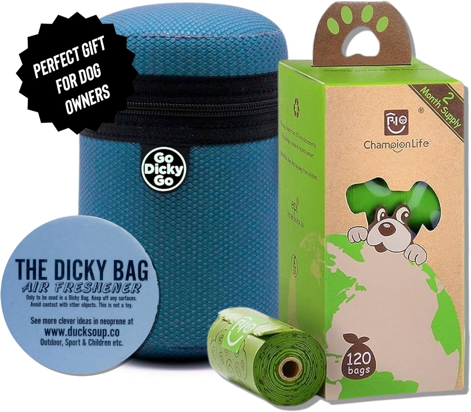 Soporte reutilizable para excrementos de perro con dispensador de bolsas de residuos, transportador de sacos con sello de olor para bolsas de