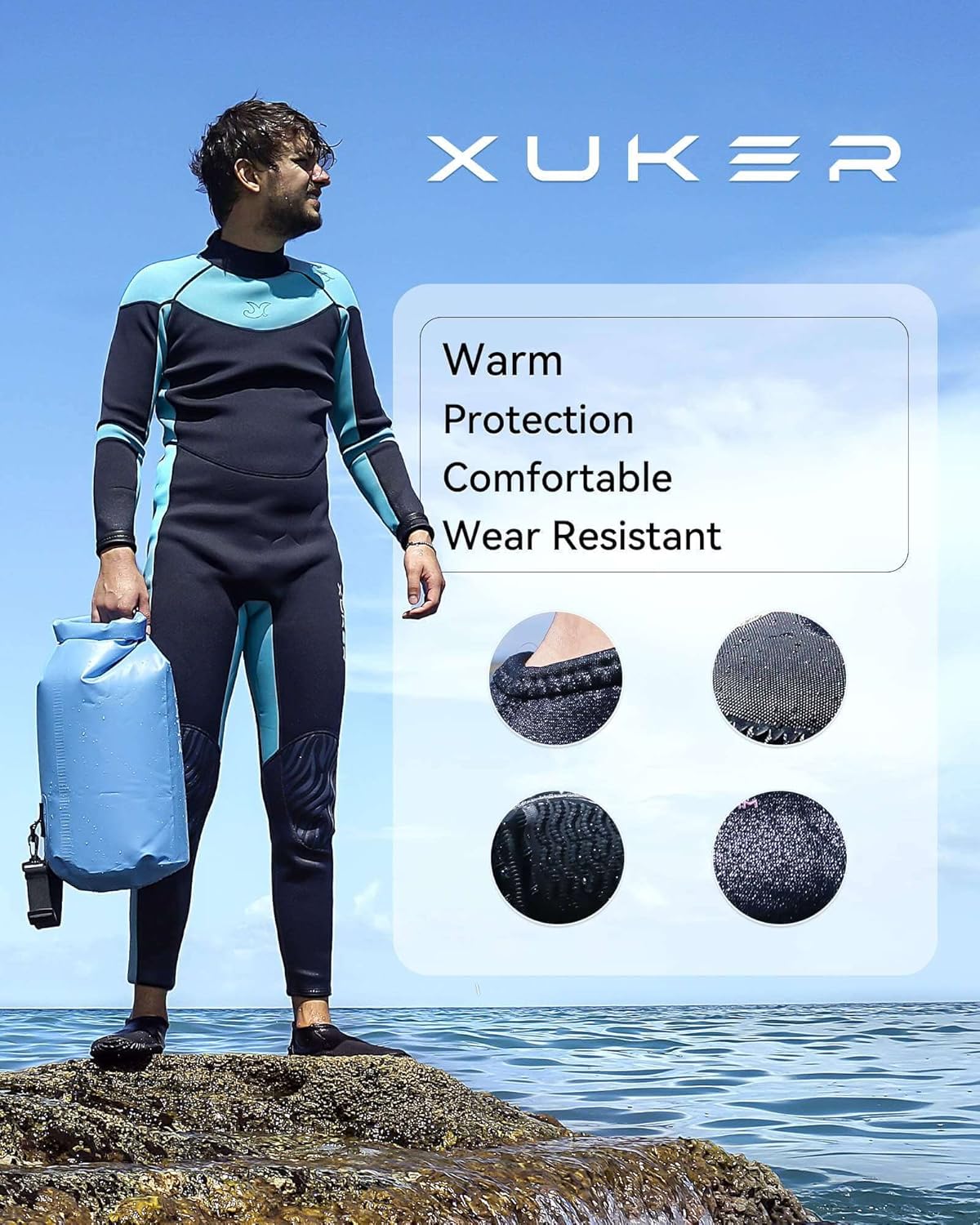 XUKER Botas de buceo de neopreno de 0.079 pulgadas, botines de neopreno para hombres y mujeres, zapatos de agua con suela antideslizante, zapatos de