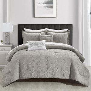 New York & Company Artista – Juego de edredón de 5 piezas de mezcla de algodón jacquard con diseño geométrico, fundas de almohada decorativas New York & Company Artista – Juego de edredón de 5 piezas de mezcla de algodón jacquard con diseño geométrico, fundas de almohada decorativas