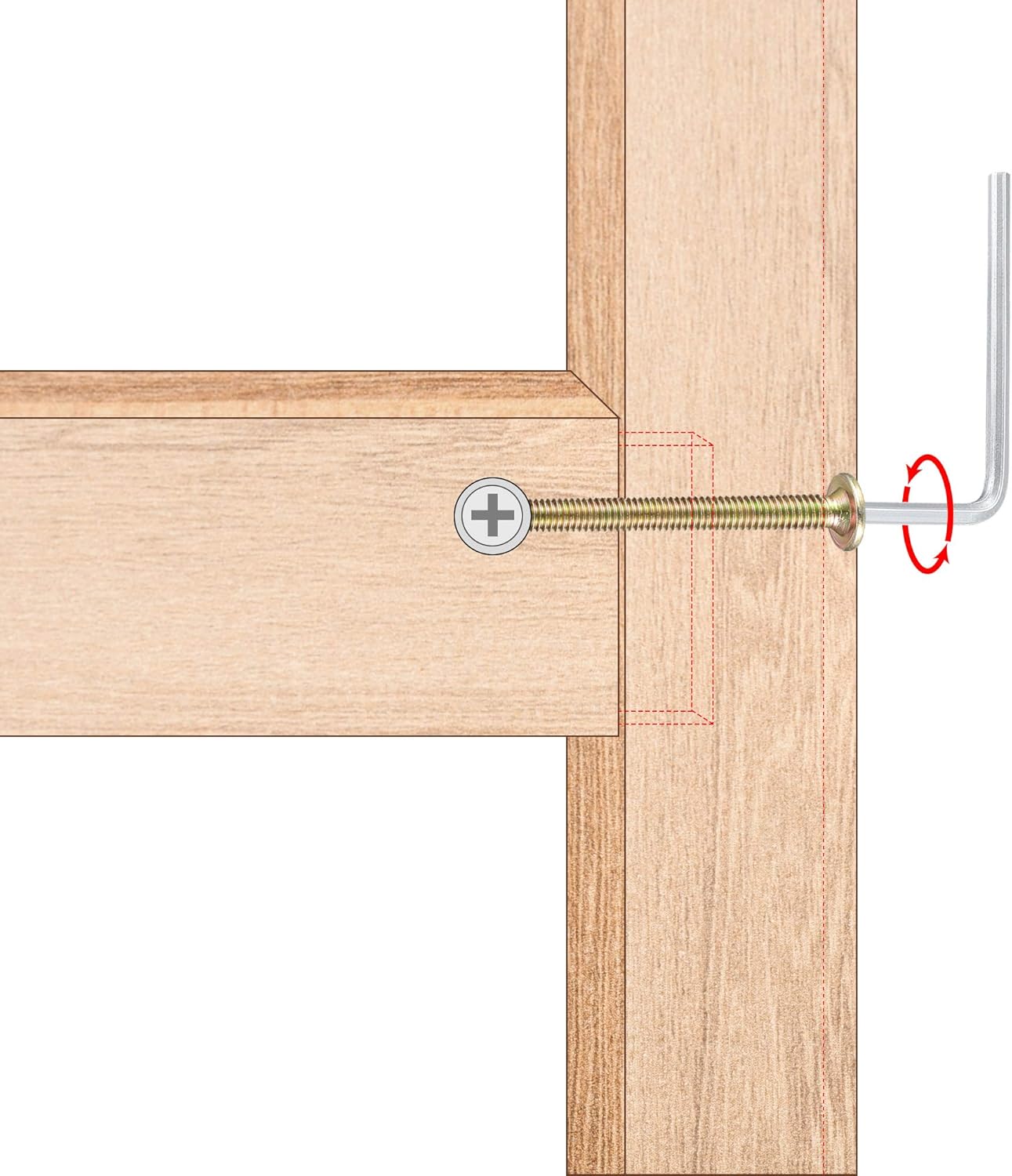 uxcell M6x85mm – Juego de tuercas hexagonales para muebles, 1.890 in, longitud de rosca con tuercas de barril para camas, cabeceros, sillas, 8 juegos