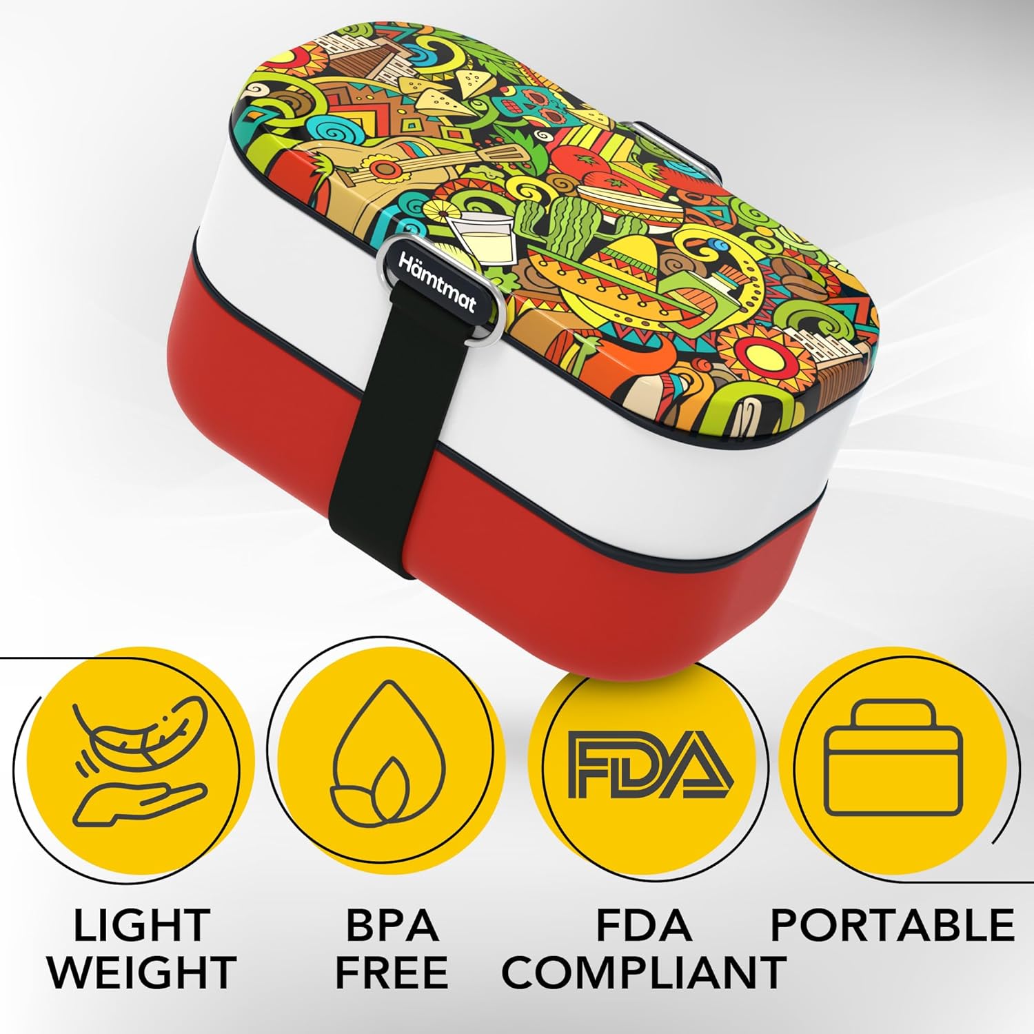 HÄMTMAT Lonchera Bento para adultos, contenedores japoneses para adultos, juego de lonchera para preparación de comidas, lindo recipiente apilable,