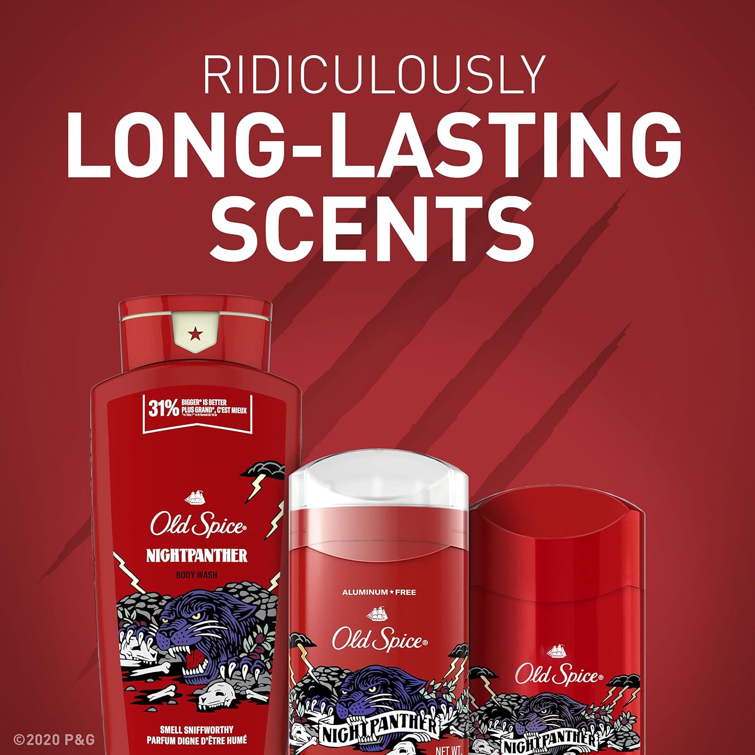 Old Spice Desodorante sin aluminio para hombres, NightPanther, protección de 48 horas, 3.0 oz (paquete de 3)
