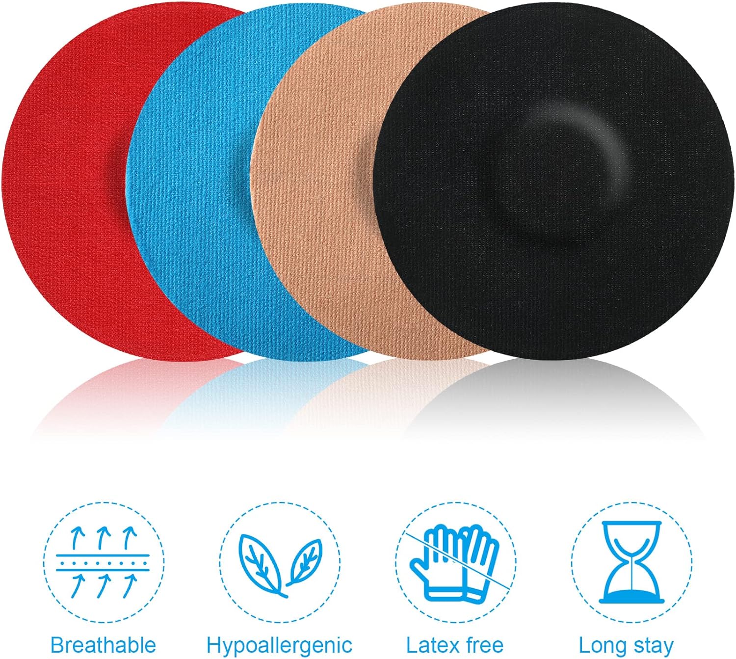 80 piezas de parches adhesivos para sensores de color, protección continua para monitor de glucosa, suministros para diabéticos, parche adhesivo CGM