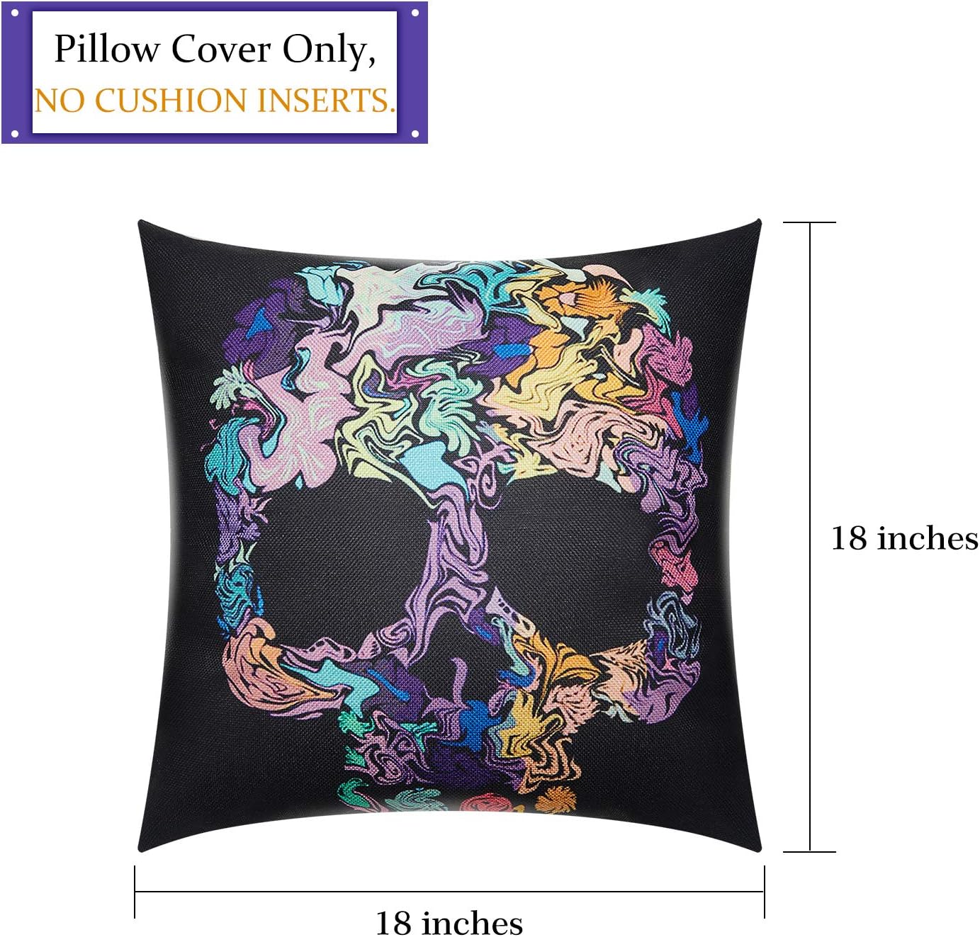 4 fundas de almohada decorativas de Halloween, fundas de almohada cuadradas de lino para el Día de los Muertos, fundas de almohada cuadradas de lino