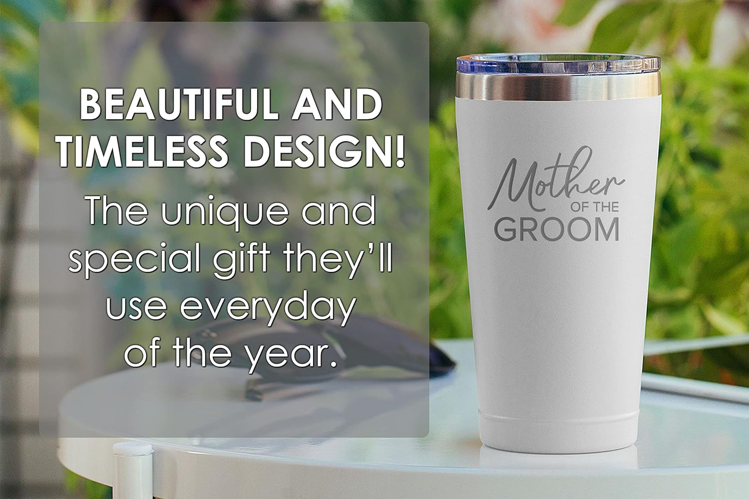 Sodilly Vaso de acero inoxidable grabado, ideal para celebraciones de boda, regalos para la madre del novio, recuerdo especial para la madre del