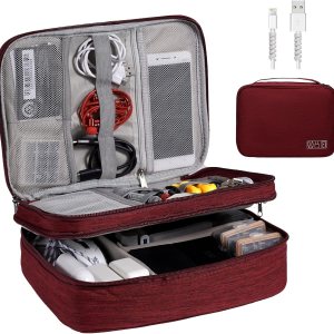 OrgaWise – Organizador electrónico, bolsa de accesorios electrónicos de viaje, organizador de cables de viaje de tres capas para iPad Mini, Kindle, OrgaWise – Organizador electrónico, bolsa de accesorios electrónicos de viaje, organizador de cables de viaje de tres capas para iPad Mini, Kindle,