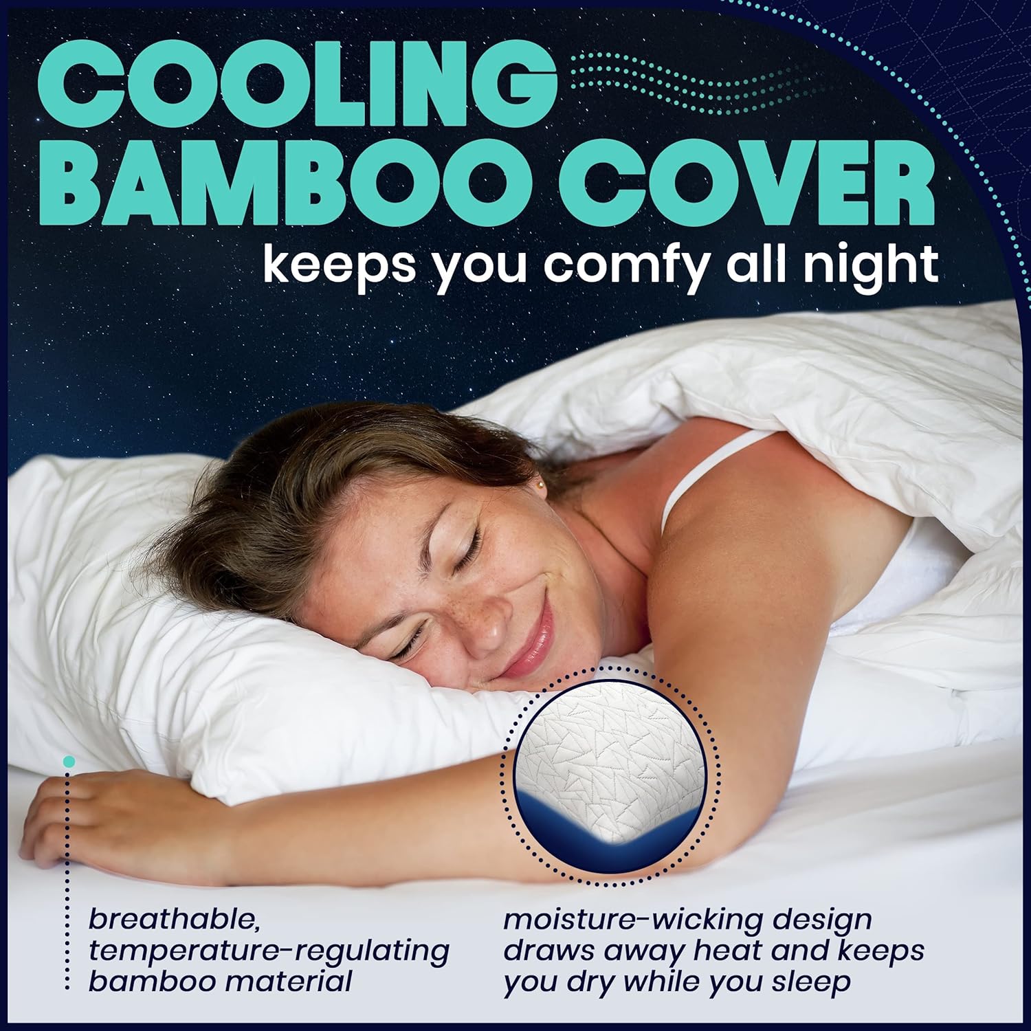 EnerPlex Almohadas de espuma viscoelástica  Paquete de 1 almohada ajustable con certificación CertiPUR-US tamaño King para dormir con espuma extra y