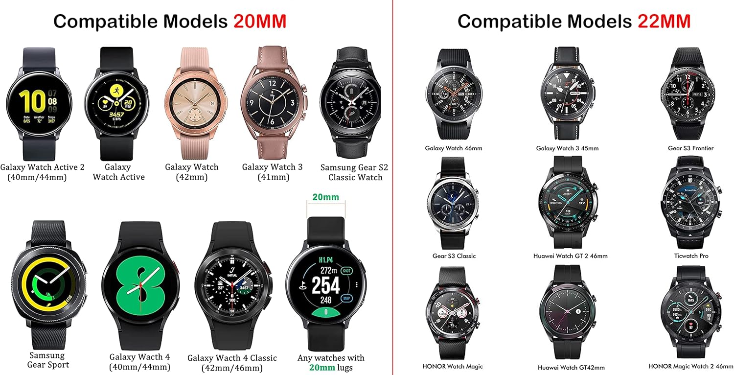 Juaupepo Correas de cuero genuino compatibles con Galaxy Watch 3 de 1.61 pulgadas1.77 pulgadas, correa de liberación rápida para Galaxy Watch 1.654