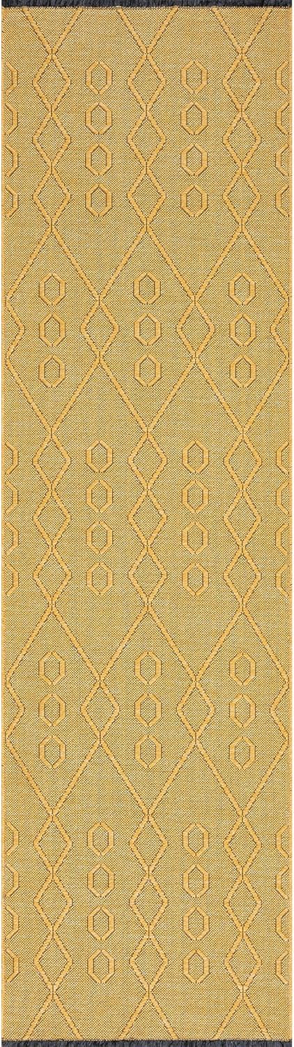 Alfombra de pasillo lavable a máquina y antideslizante de 2 x 8 pies para pasillo, entrada, cocina  70% algodón, dorado 2 pies 3 pulgadas x 7 pies 7