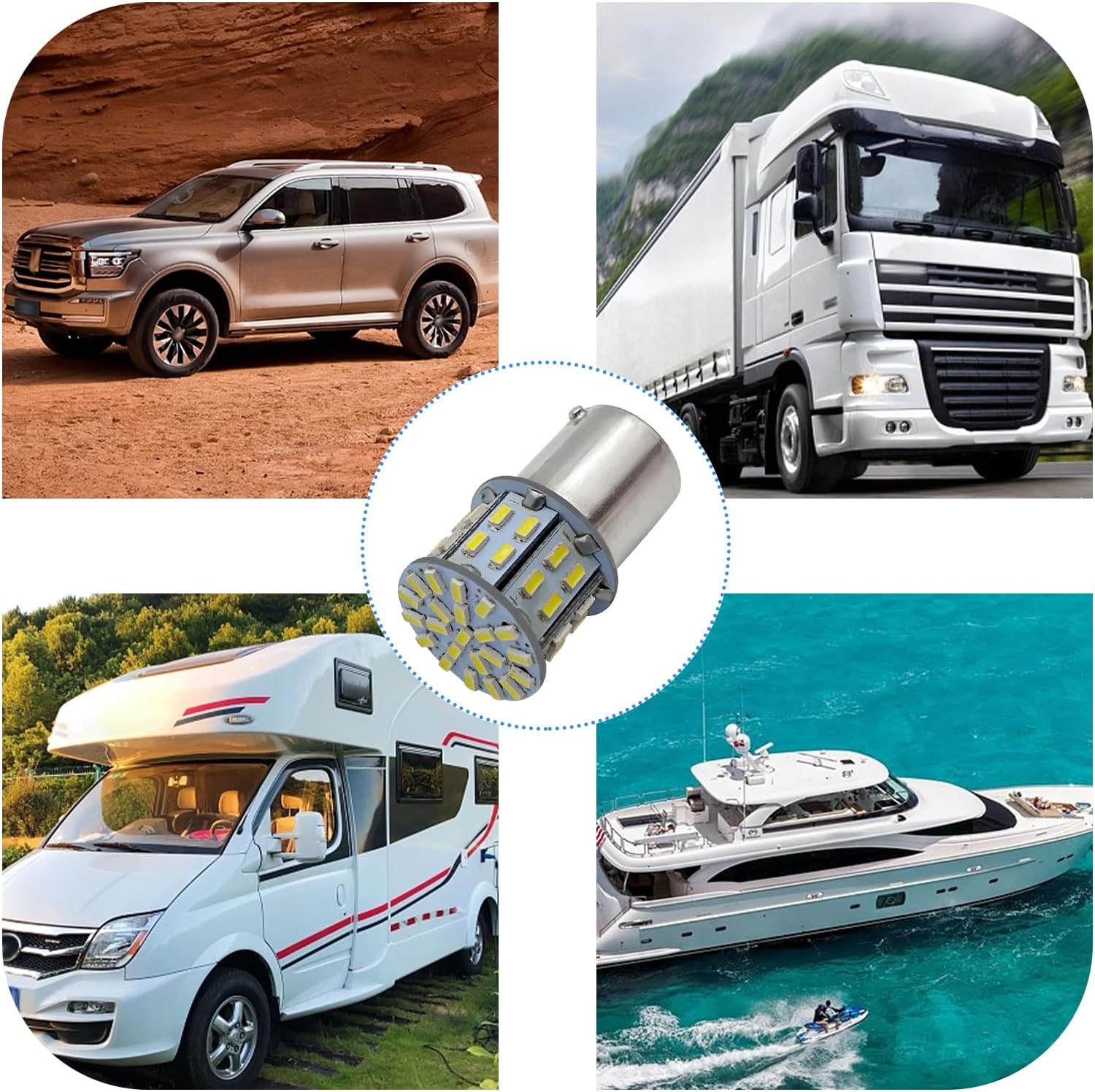 NTNEV 4 bombillas LED 1156 1141 1003 7506 BA15S, superbrillantes 3014 para luces interiores de 12 voltios, RV, caravana, remolque, barco, maletero,