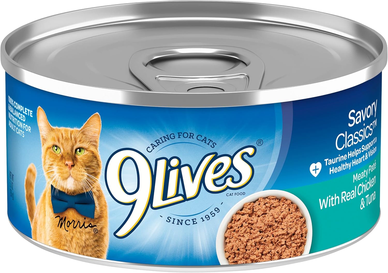 9Lives Meaty Paté With Real Chicken & Tuna Wet Cat Food, 5.5 Ounce Can (Pack of 24)