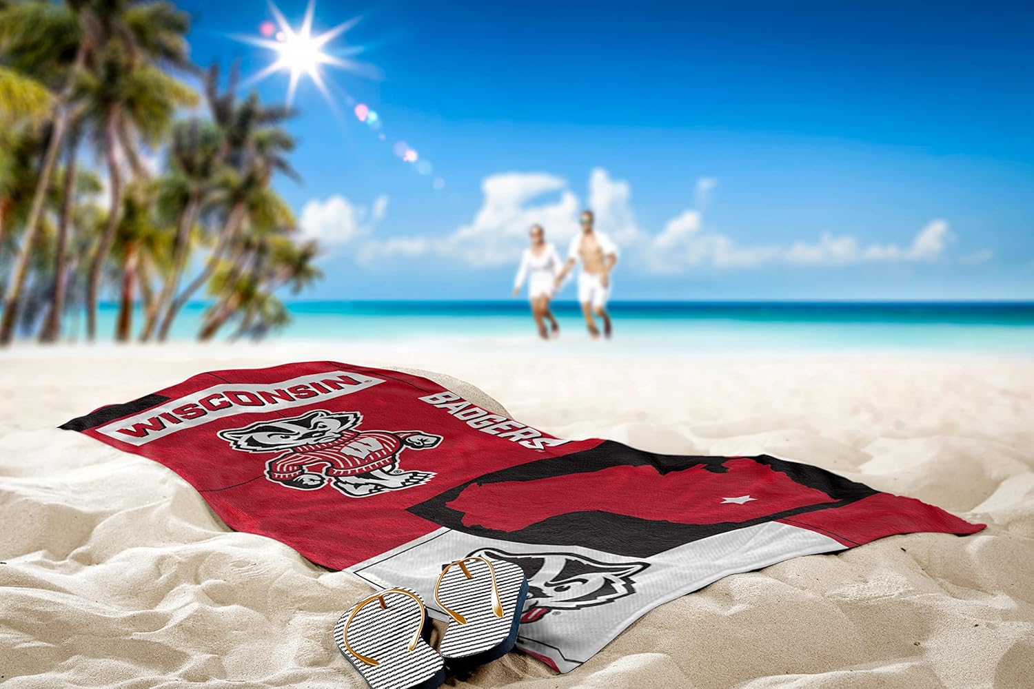 Northwest NCAA State Line – Toalla de playa, 30×60, Wisconsin Badgers