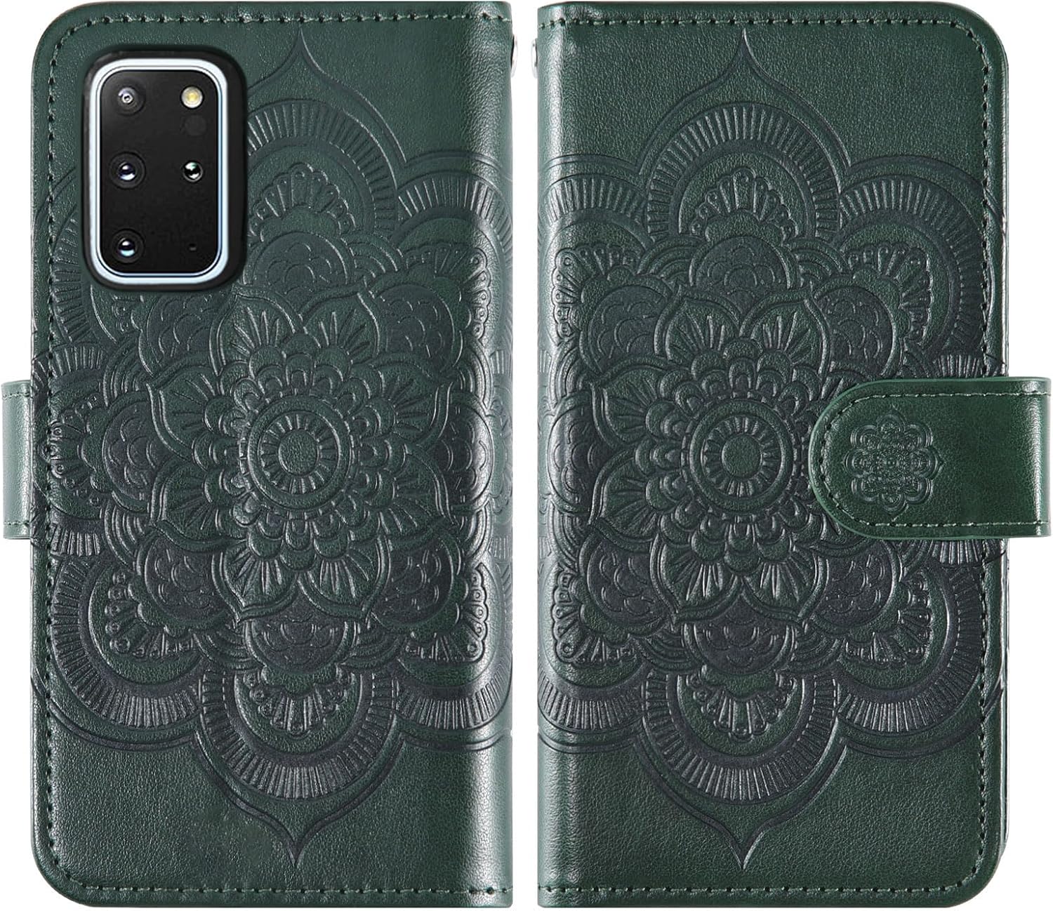 Asuwish Funda de teléfono para Samsung Galaxy S20 Plus S20+ 5G Funda tipo cartera con protector de pantalla de vidrio templado y tarjetero abatible,