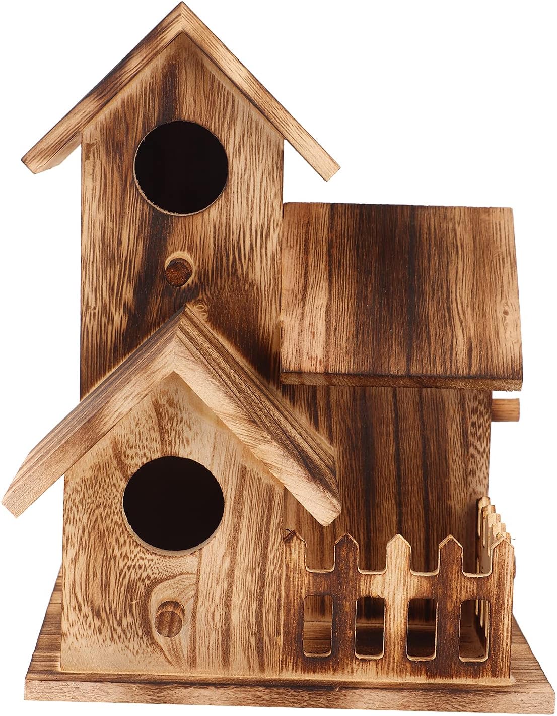 Fydun Casa de madera para pájaros, pequeña caja de pájaros para jardín, casa de pájaros, suministros para mascotas, decoración para hombres y mujeres