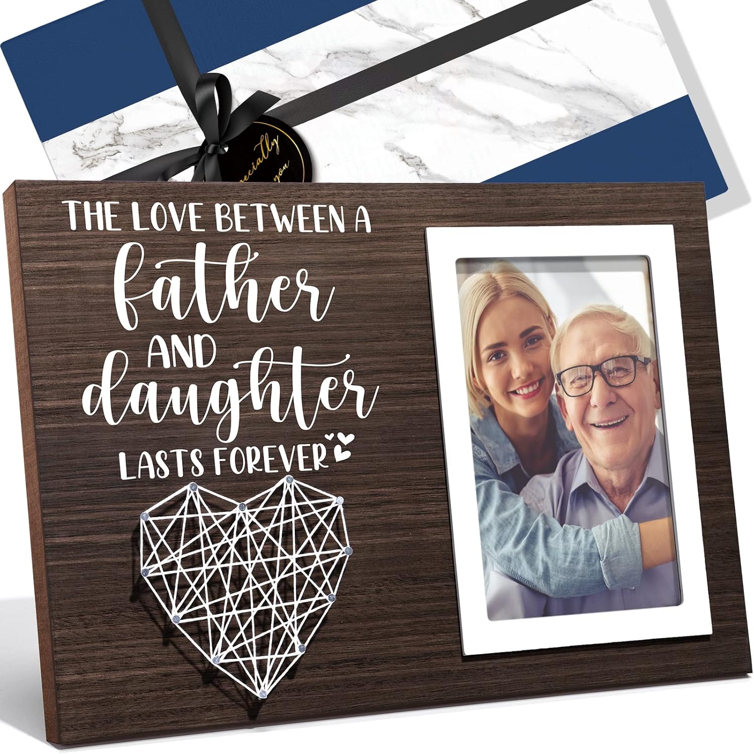 Regalos de Navidad para papá de parte de su hija, marco de fotos únicos, regalos para el mejor papá, regalos de Navidad para papá que no quiere