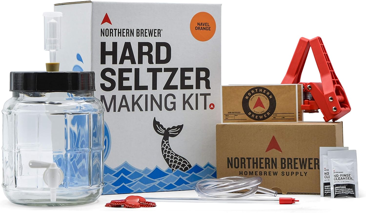 Northern Brewer – Kit de fabricación de seltzer duro sin sifón de 1 galón (naranja ombligo)
