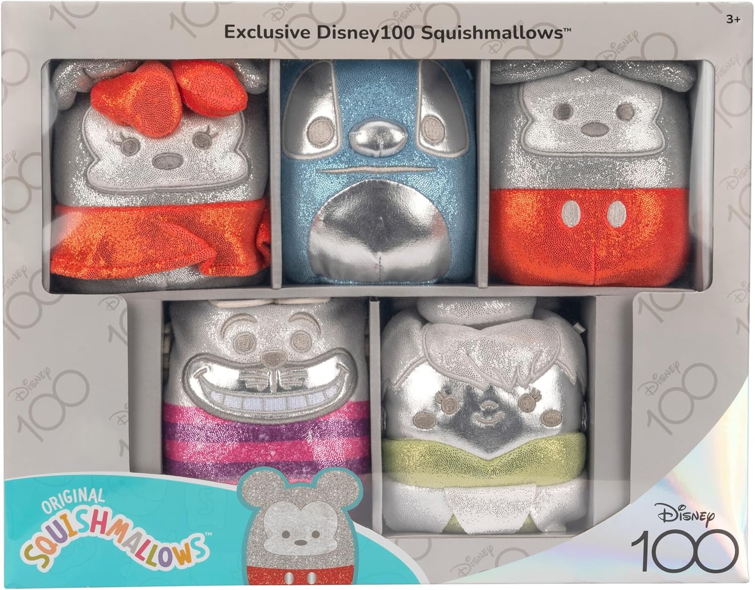 Squishmallows Original Disney100 – Juego de 5 cajas de felpa de 5 pulgadas, peluche oficial de Jazwares Little Ultrasoft – Exclusivo de Tienda