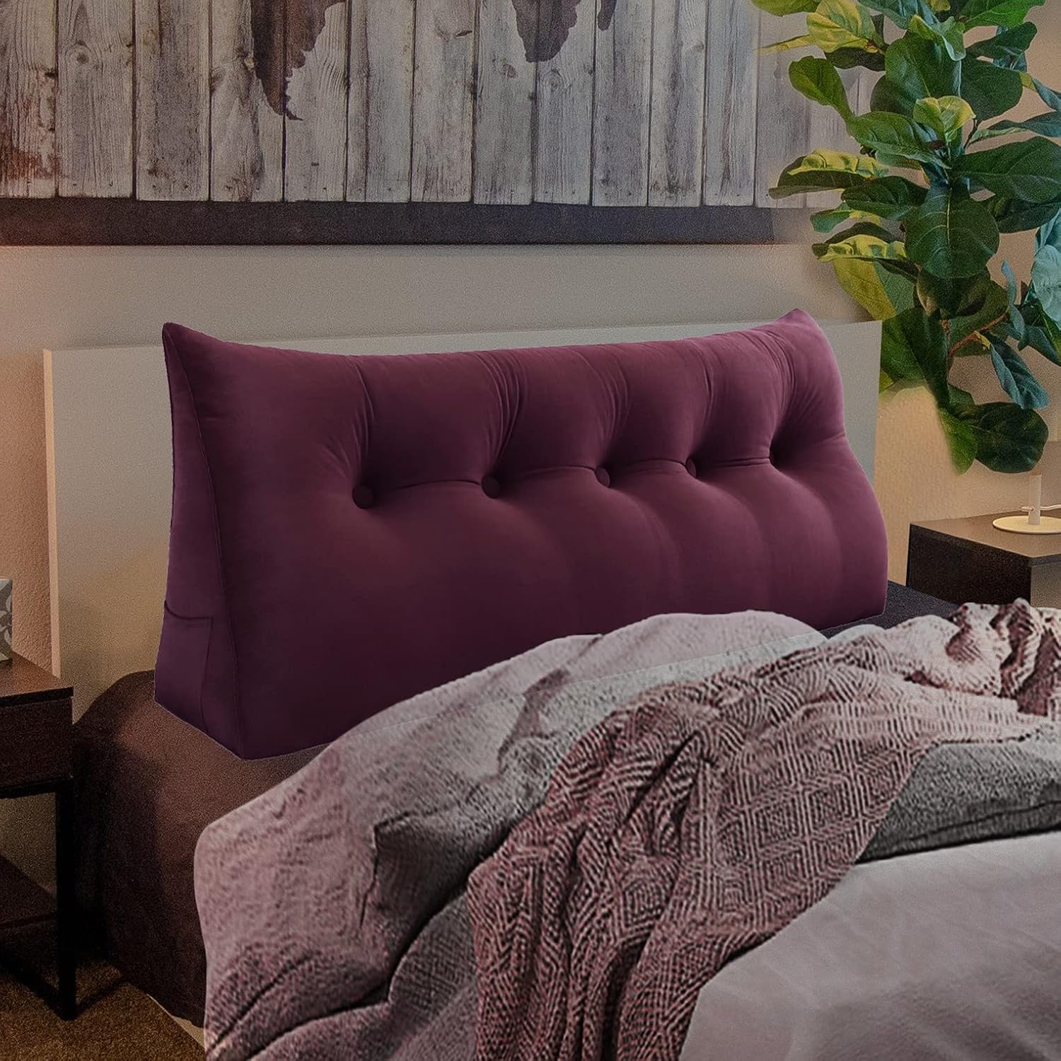 Almohada de cabecera de cuña para dormitorio, almohada de lectura para la espalda, soporte para sentarse en la cama, cojín lumbar, posicionamiento