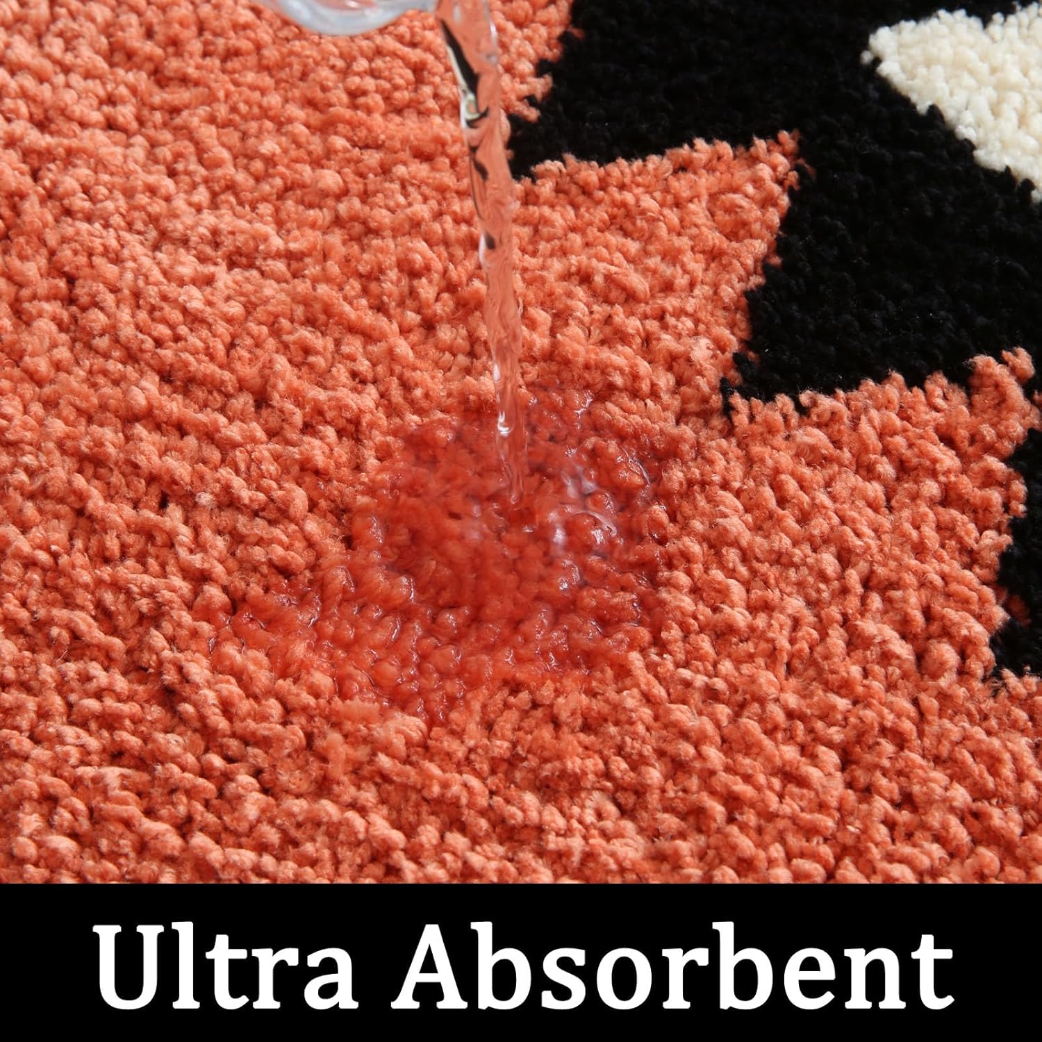 Yancorp Alfombra de baño bohemia, lavable, de 24 x 60 pulgadas, antideslizante, moderna, de microfibra suave y absorbente, con parte trasera de