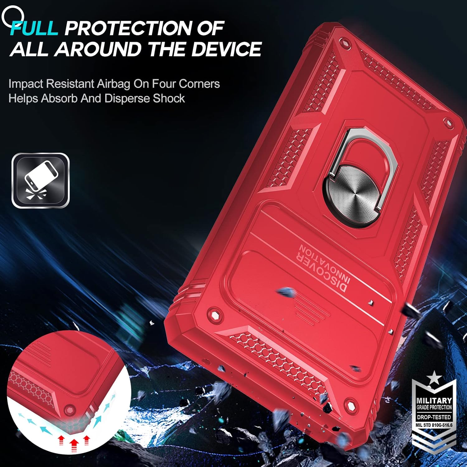 LeYi Funda para Google Pixel 6 Pro Funda para Pixel 6 Pro con cubierta de cámara deslizante, funda de teléfono de grado militar de cuerpo completo