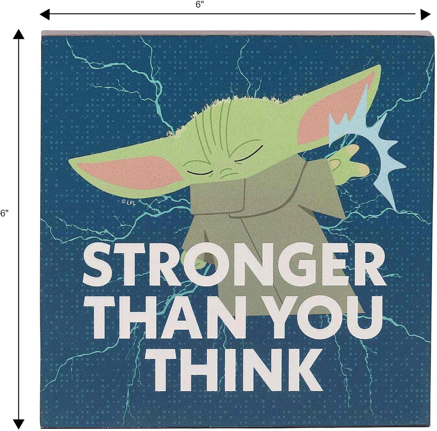 Disney Star Wars The Mandalorian Baby Yoda Bloque de madera decorativo  Colgar o exhibir en un estante o escritorio  Más fuerte de lo que piensas