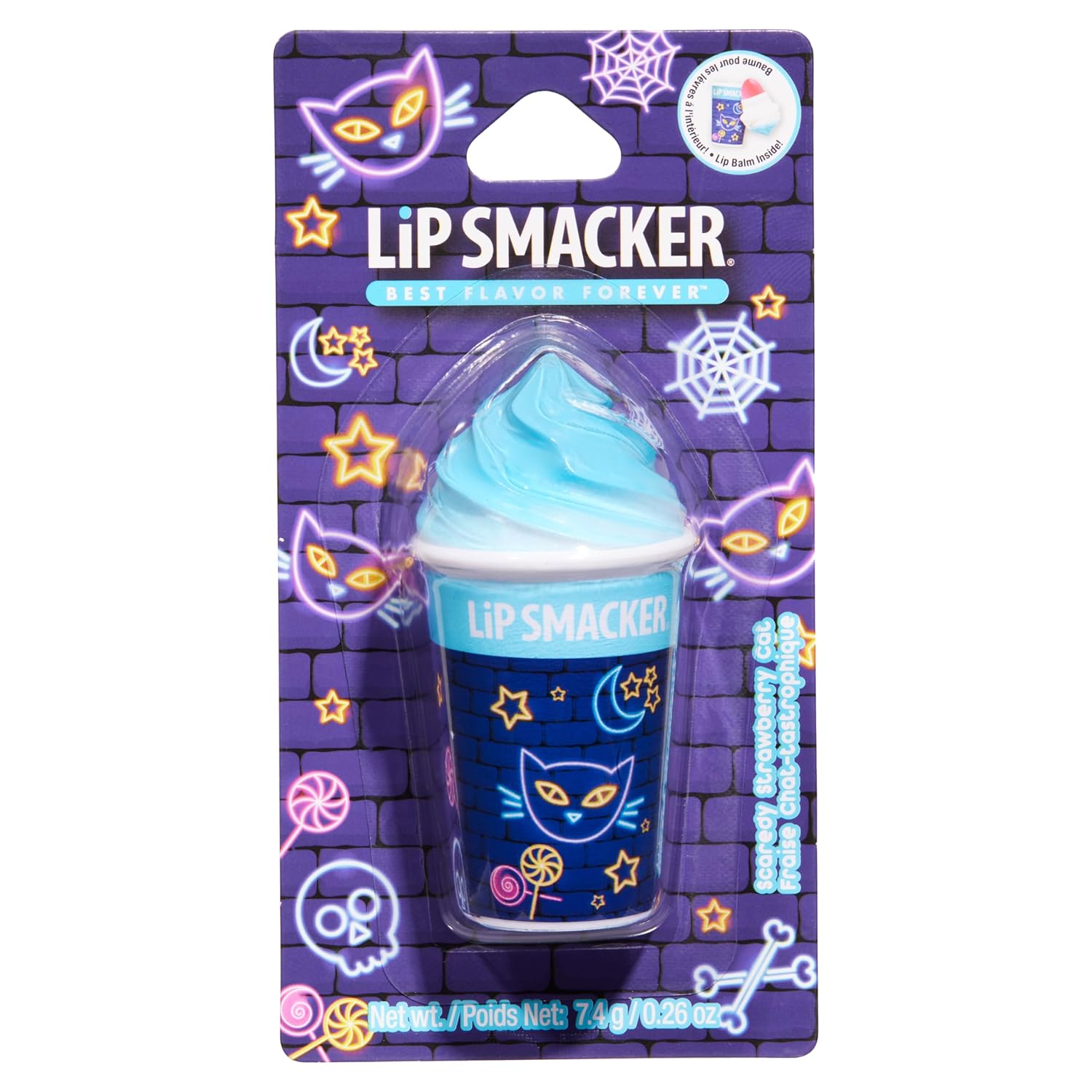Lip Smacker Bálsamo labial Frappe – Gato de fresa aterrador