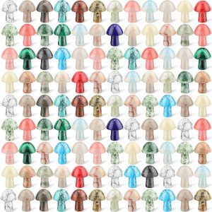 Nuenen 200 piezas de hongos de cristal a granel, mini escultura de cuarzo, decoración de hongo de piedra, hongo lindo a mano, decoración de hongo de Nuenen 200 piezas de hongos de cristal a granel, mini escultura de cuarzo, decoración de hongo de piedra, hongo lindo a mano, decoración de hongo de