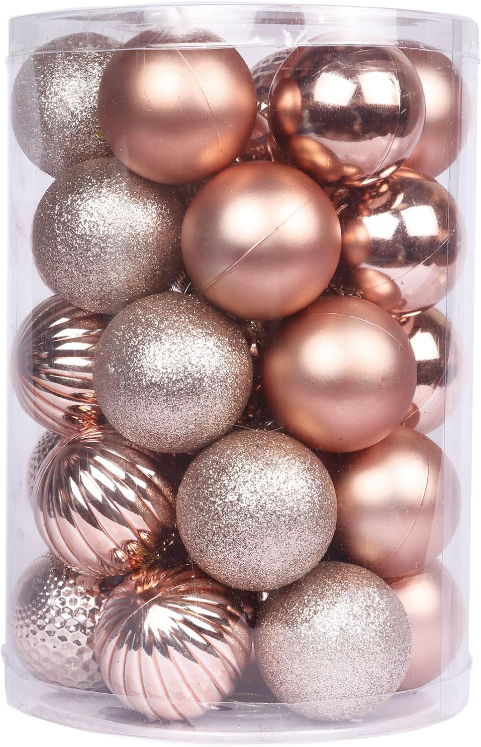 YYCRAFT Adornos de bola de Navidad de 34 quilates de 2.2 pulgadas para árbol de Navidad, decoraciones de Navidad, ganchos inastillables incluidos