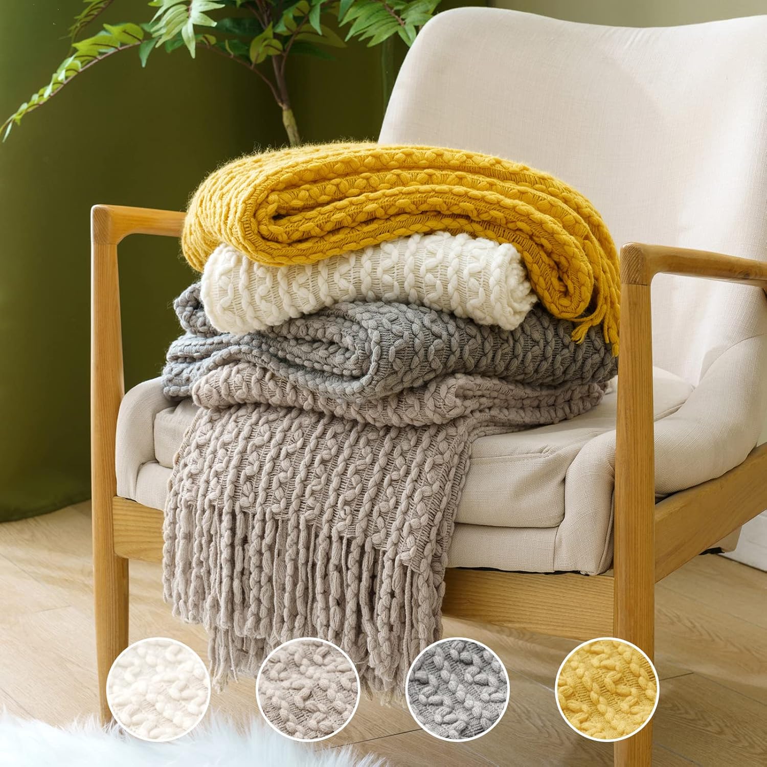 MIULEE Juego de 2 fundas de almohada decorativas de jacquard rómbico, funda de cojín suave para sofá, cama, dormitorio, sala de estar, 18 x 18