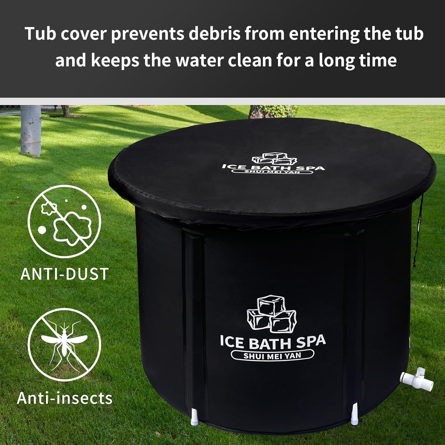 Bañera de hielo grande para atletas, bañera portátil independiente para adultos, bañera de terapia de agua fría para recuperación, bañera de