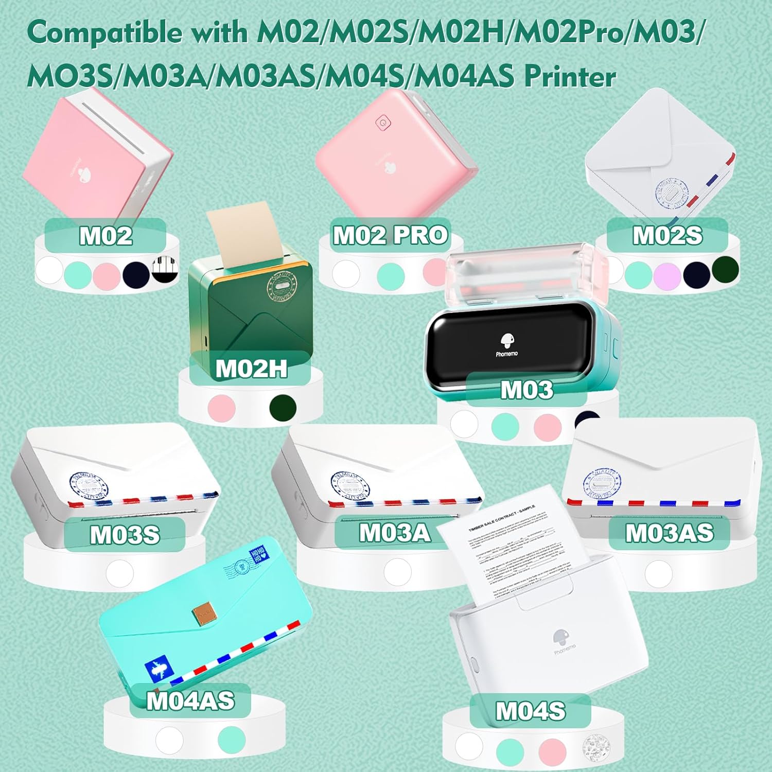 Ponek Mini papel autoadhesivo para impresora de bolsillo M02T02M02 ProM02SM03M03ASM04S, papel adhesivo para diario, fotos, notas, manualidades,