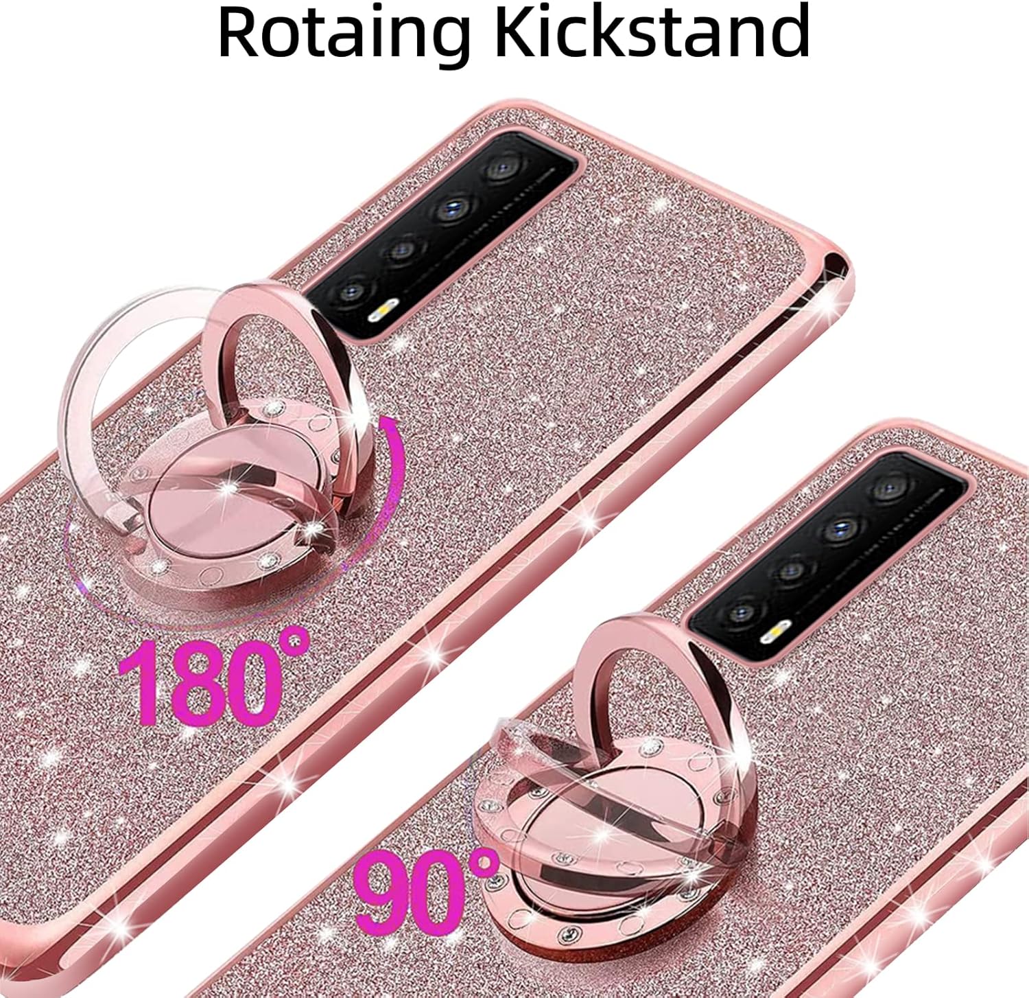 KuDiNi TCL Stylus 0.18 oz – Funda para teléfono TCL Stylus 0.18 oz, para mujeres y niñas, con purpurina de TPU suave, transparente, de lujo, con