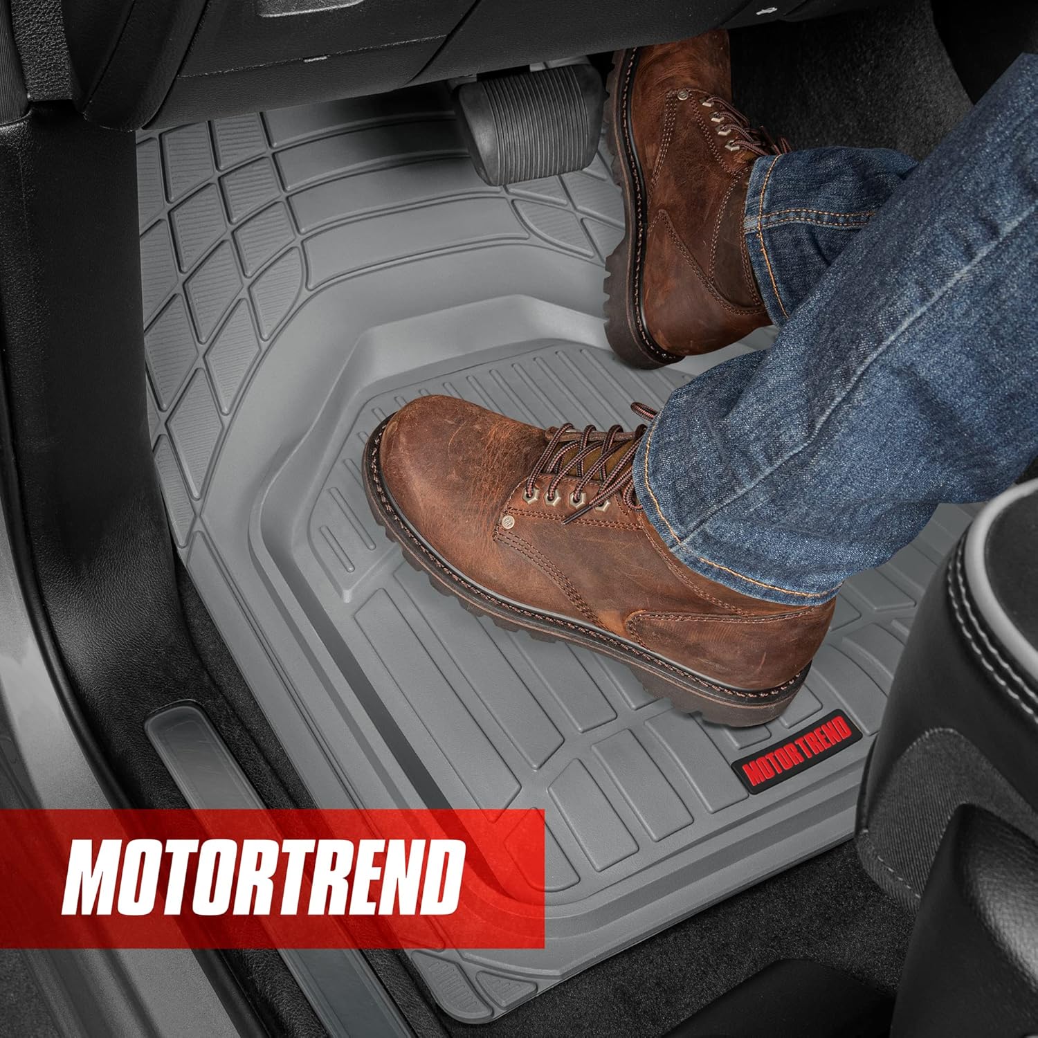 Motor Trend 943-GR FlexTough Defender – Tapetes para vehículos de gran profundidad, resistentes, de contorno, para todo tipo de clima, pueden