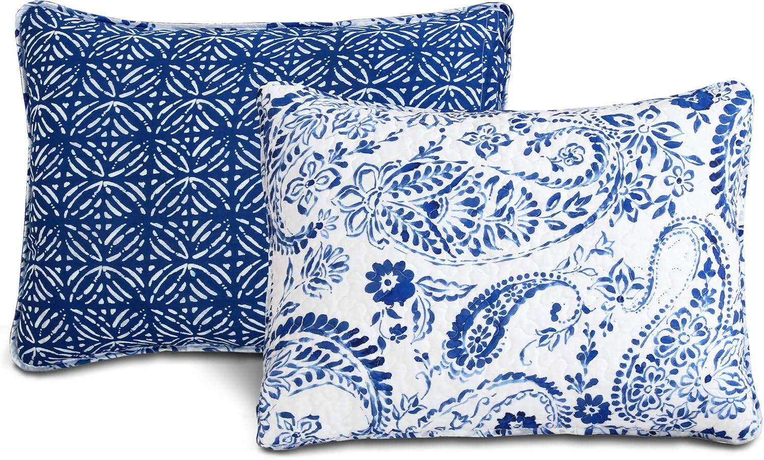 Lush Decor Erindale – Juego de edredón de 3 piezas, tamaño matrimonialqueen, ropa de cama de lujo (azul marino y azul)