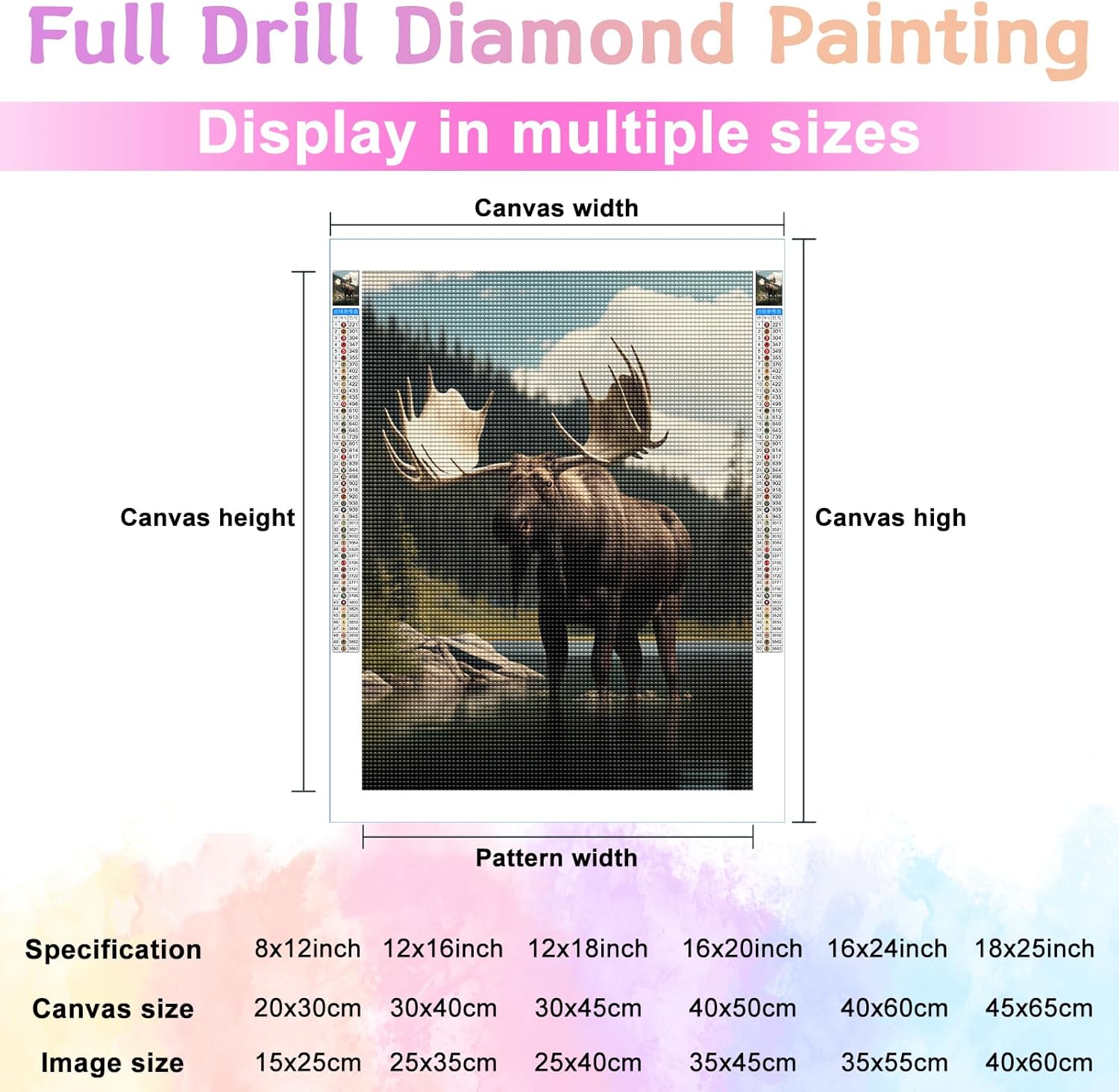 Kit de pintura de diamantes 5D para bricolaje, animales coloridos, taladro completo, kits de pintura de diamantes, arte de diamantes de animales,