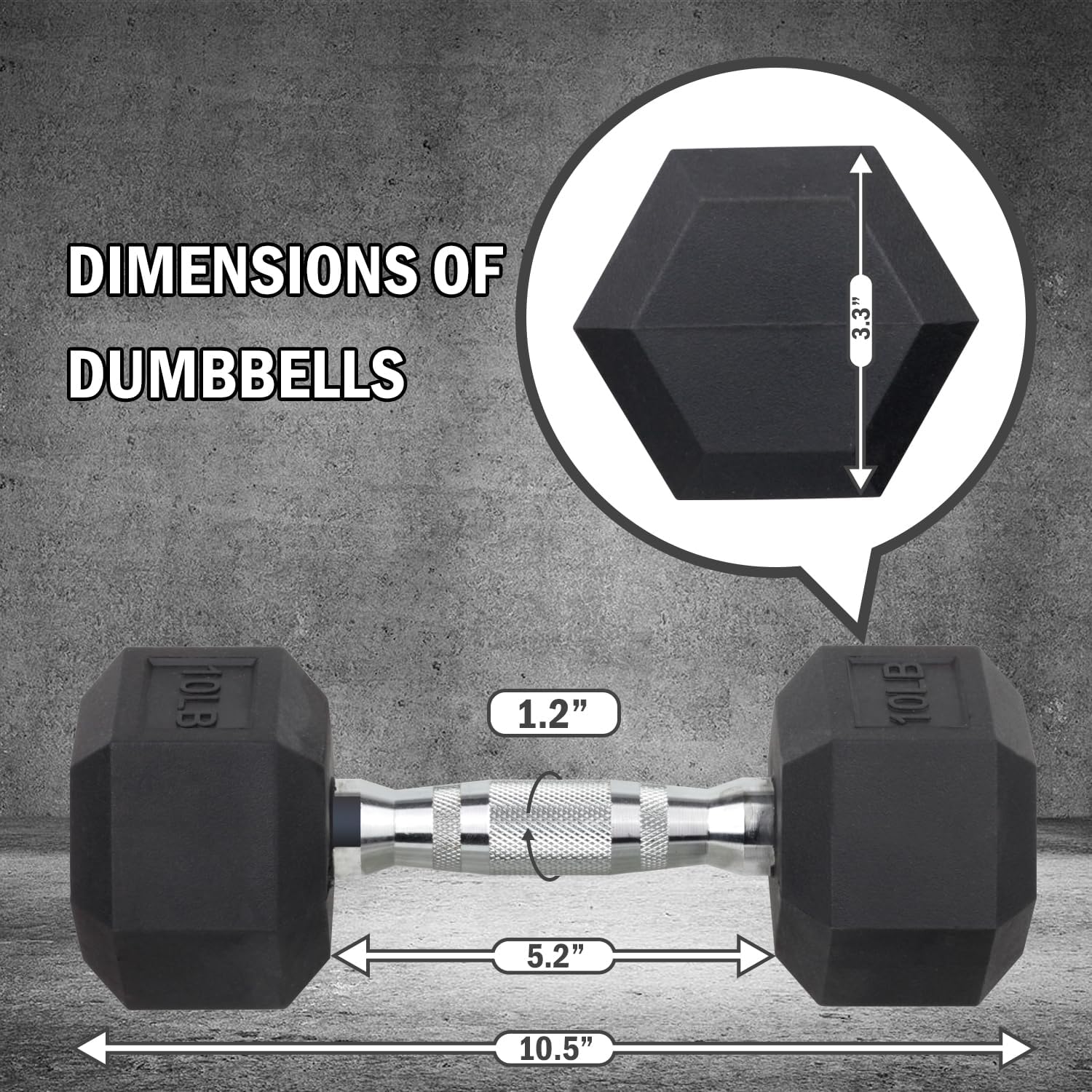 BOLUX Juego de mancuernas hexagonales de alta calidad, para entrenamiento de fuerza eficaz, construcción muscular y escultura corporal