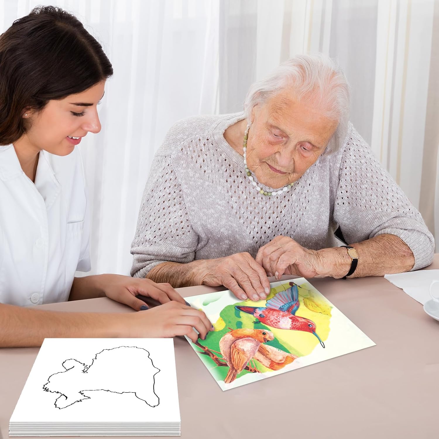 24 piezas de productos de demencia para ancianos reutilizables para pintura al agua, juguetes de animales de granja, actividades de demencia para