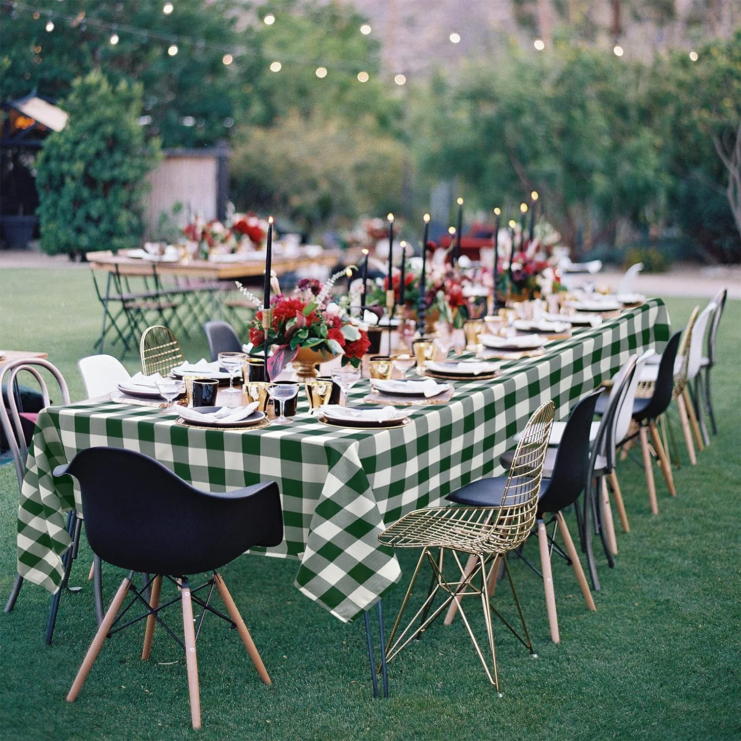 Hiasan – Mantel impermeable a cuadros para comedor y día de campo