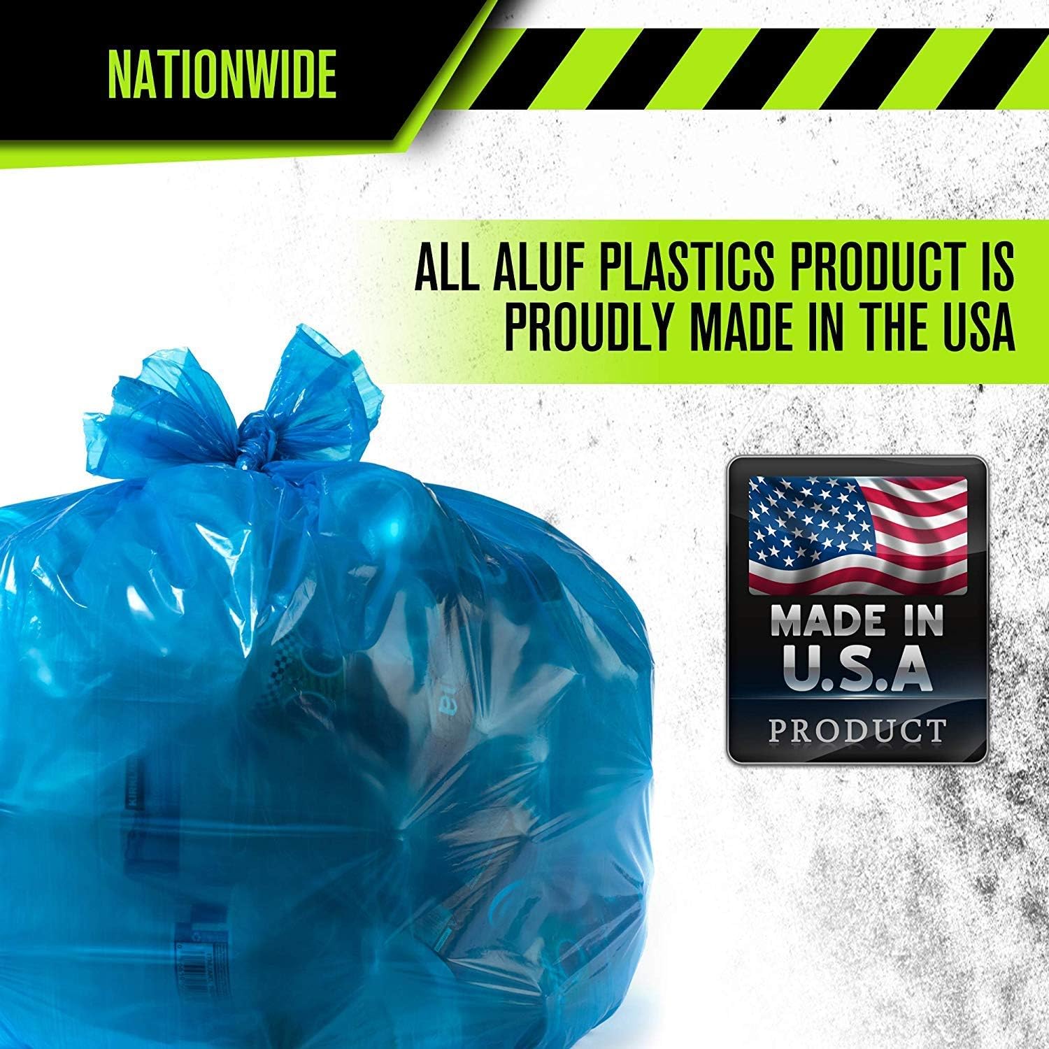 Aluf Plastics H-RBL39 Bolsas de basura azules de 33 galones  Paquete de 100 bolsas de basura o reciclaje de 33 x 39 pulgadas  Bolsas de basura