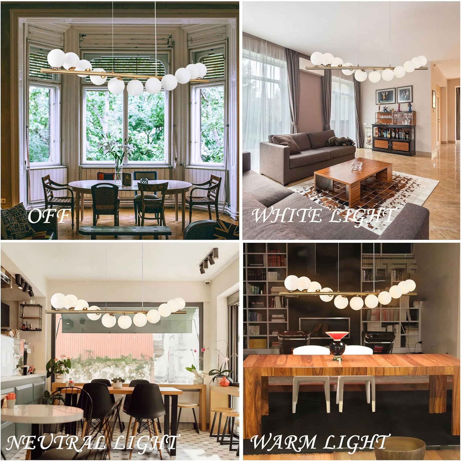 Lámpara de araña moderna de mediados de siglo para comedor, de color dorado, lámpara de burbujas sobre mesa, 11 luces, lámpara colgante lineal para
