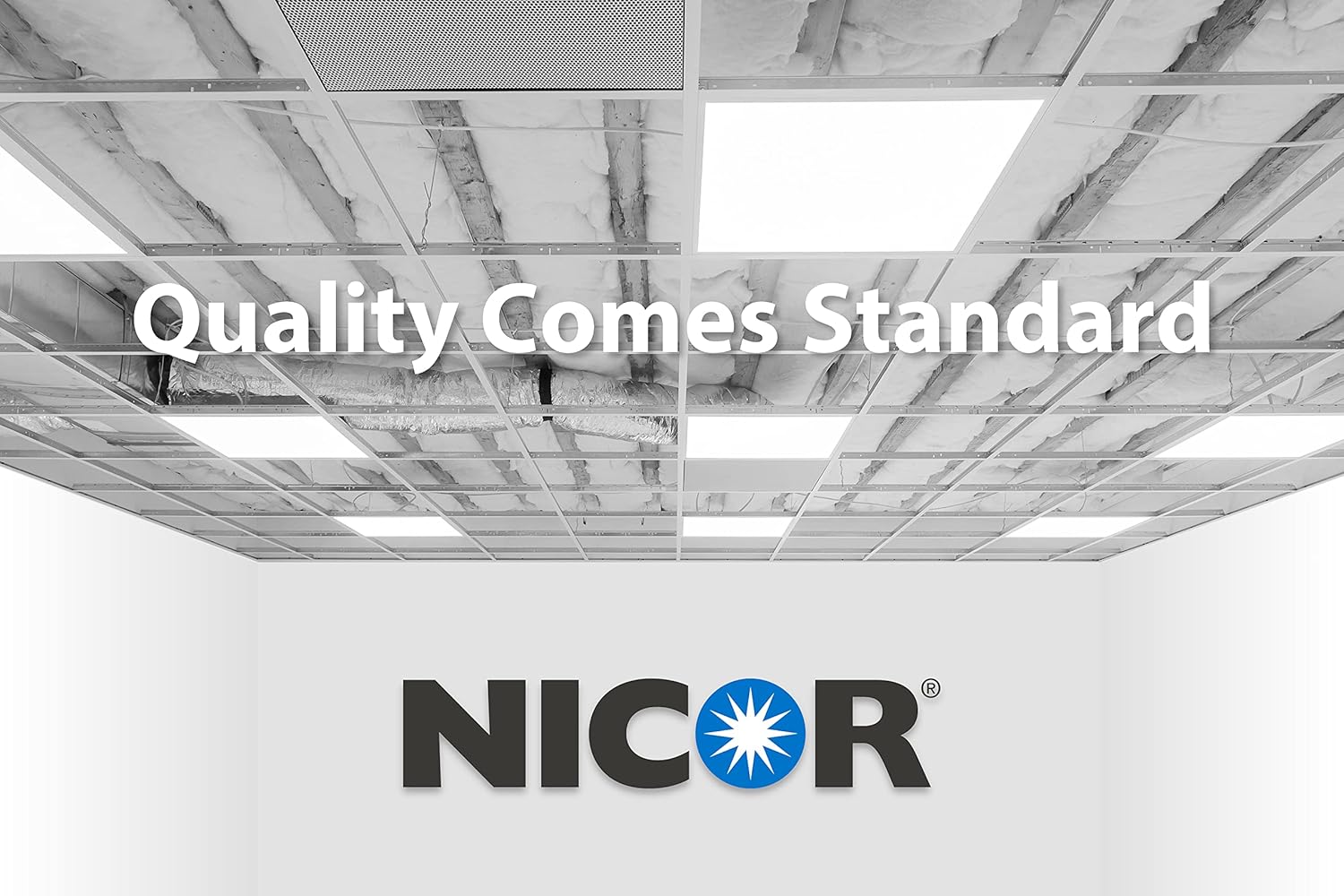NICOR Lighting TGL122U35-4PK TGL Troffer, 2 x 2 pies, blanco