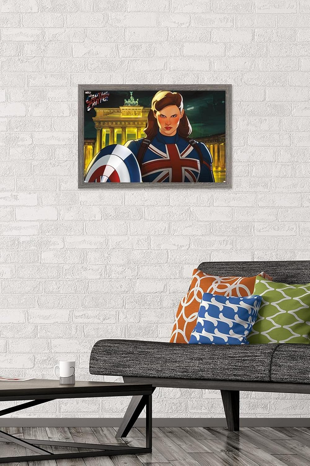 Trends International Marvel Year of The Shield-Captain Carter – Póster de pared, 14.725 x 22.375 pulgadas, versión enmarcada de madera de granero