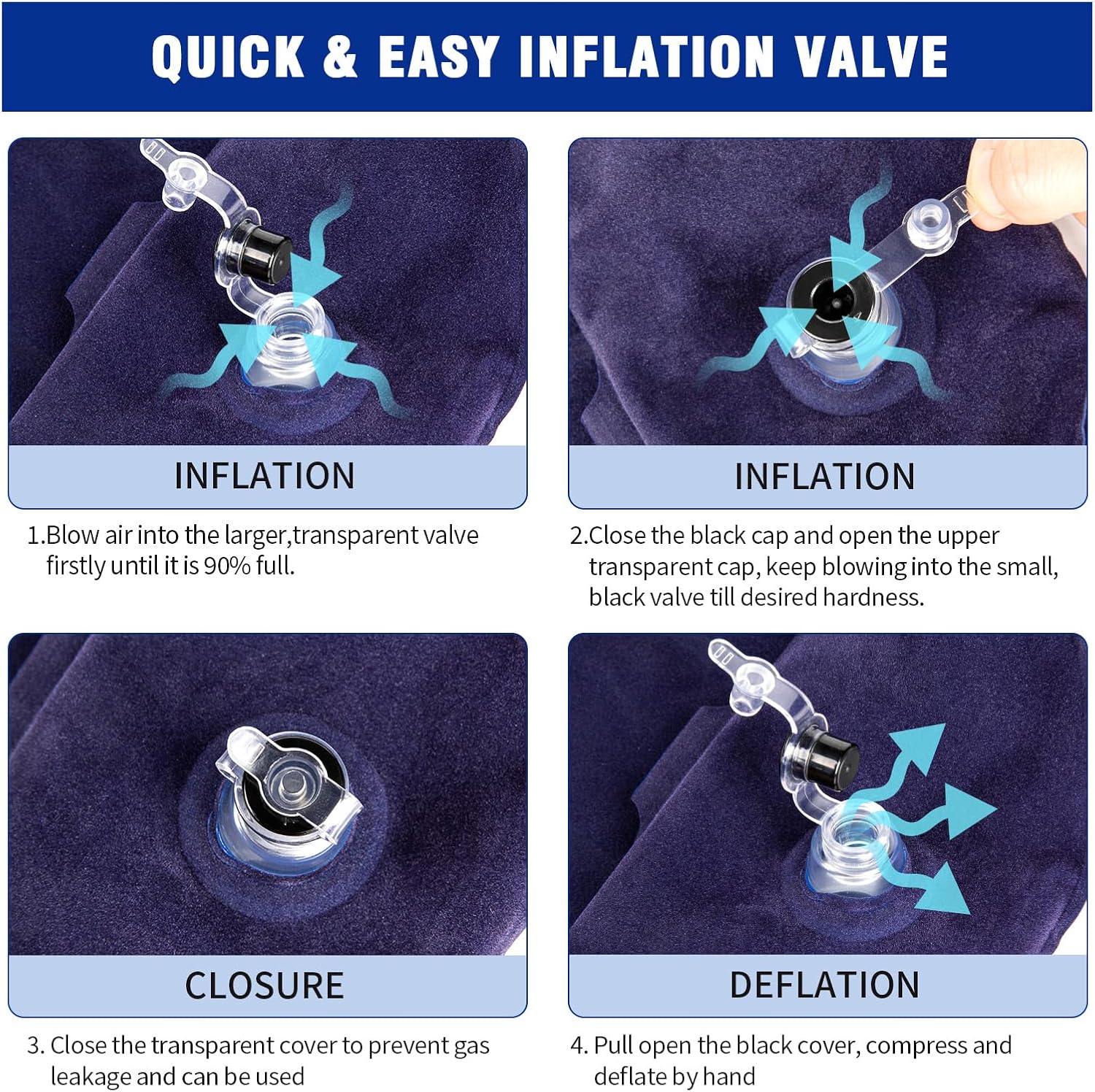 Almohada de cuña para dormir  Almohada inflable de elevación de piernas para hinchazón, circulación, alivio del dolor de piernas y espalda, soporte