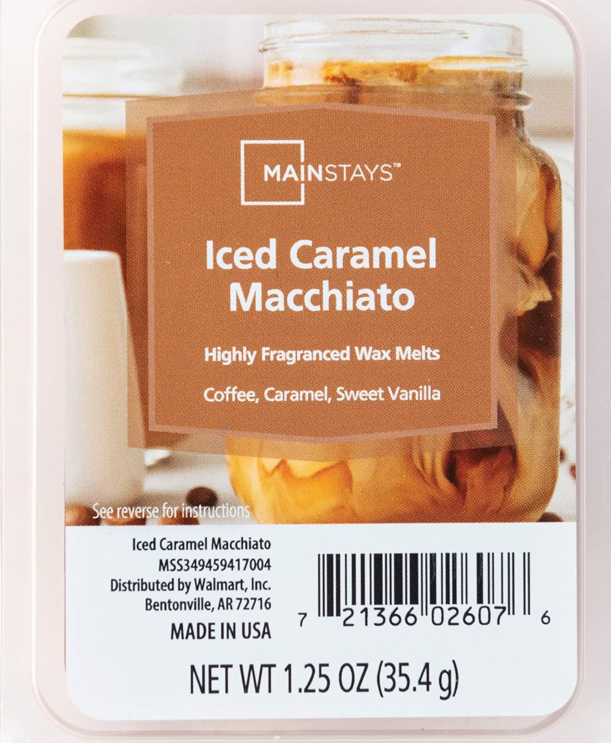 Mainstays – Cubos de cera perfumada de 1.25 onzas, paquete de 4 unidades (Iced Cramel Macchiato)