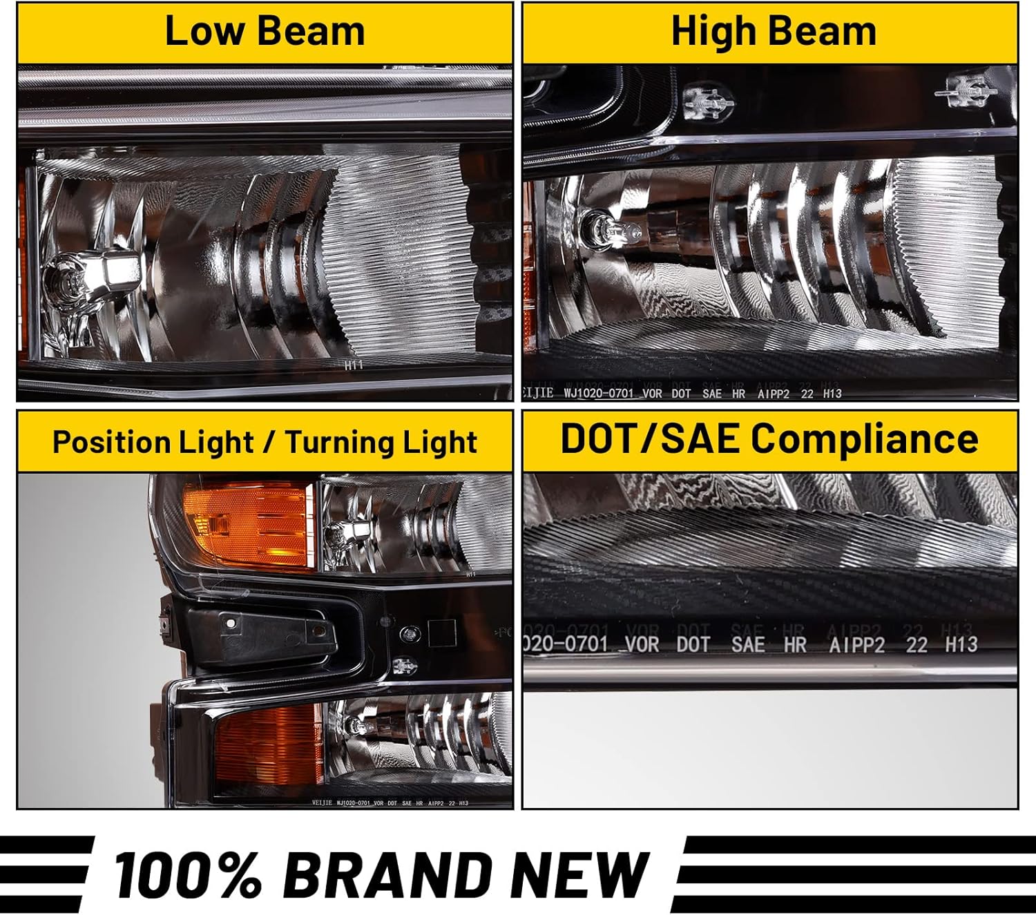 Conjunto de faros delanteros para el lado del pasajero para Chevy Silverado 1500 2019 2020 2021, Chevrolet Silverado 1500 LTD 2022 solamente, faros